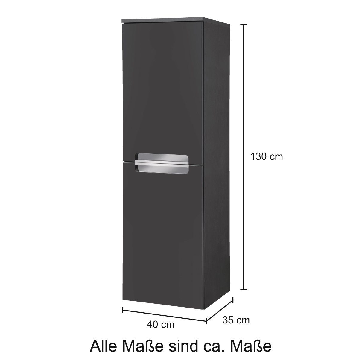 cm, Stauraum viel Breite MÖBEL Midischrank 40 HELD mit grau Malibu