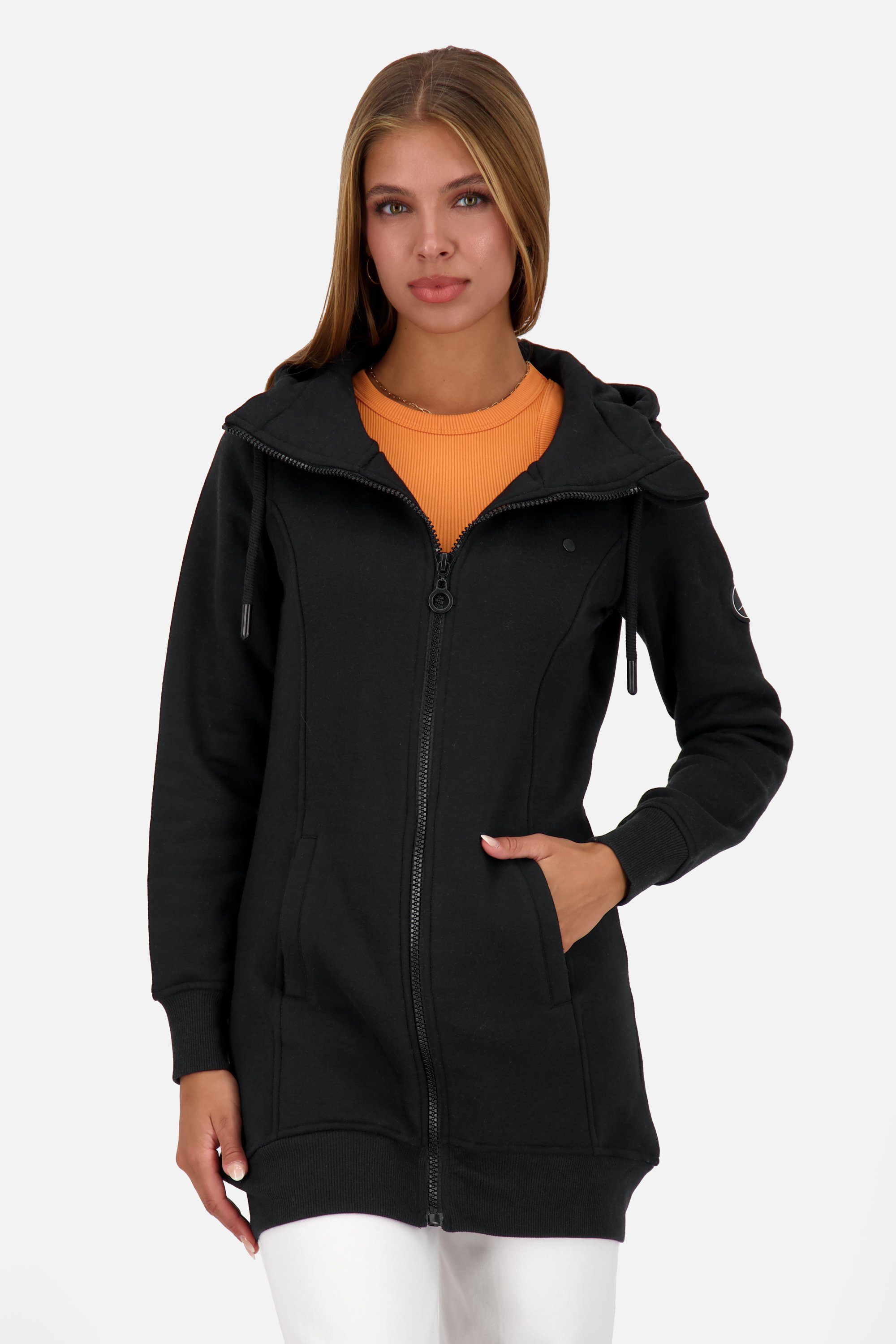 wärmend die Damenjacke Hüften Damen, Kickin Sweat A & längere Deine Alife bedeckt JasnaAK Durch Schnittform werden Hooded Kapuzensweatjacke der Jacket