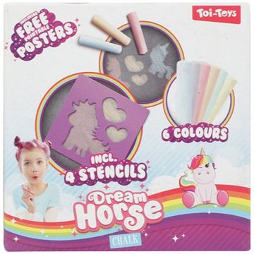 Toi-Toys Malstift Einhorn Straßenkreide mit Schablonen Kinder-Kreide