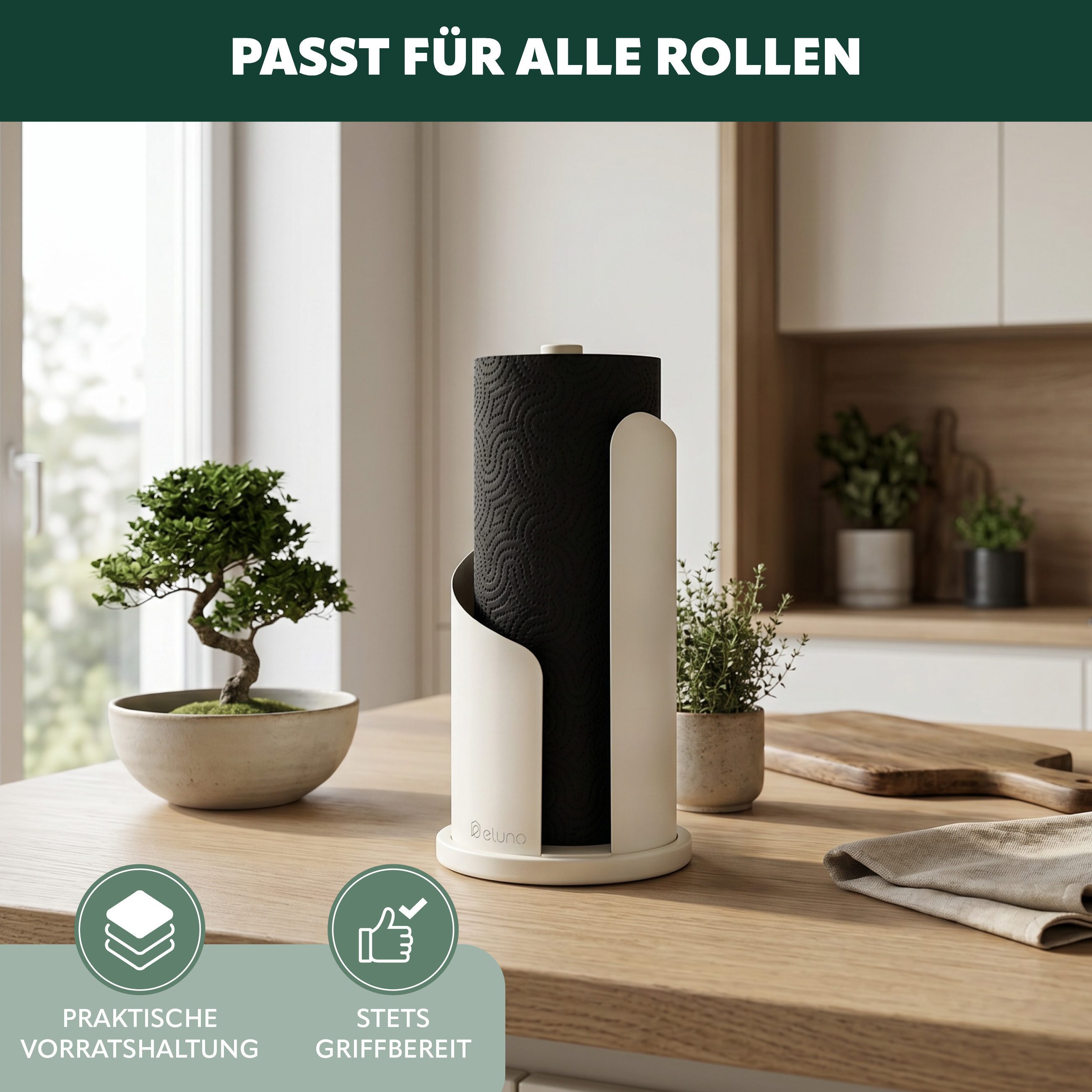eluno Küchenrollenhalter oder Toilettenpapier-Ersatzrollenhalter aus Metall, (1-St)
