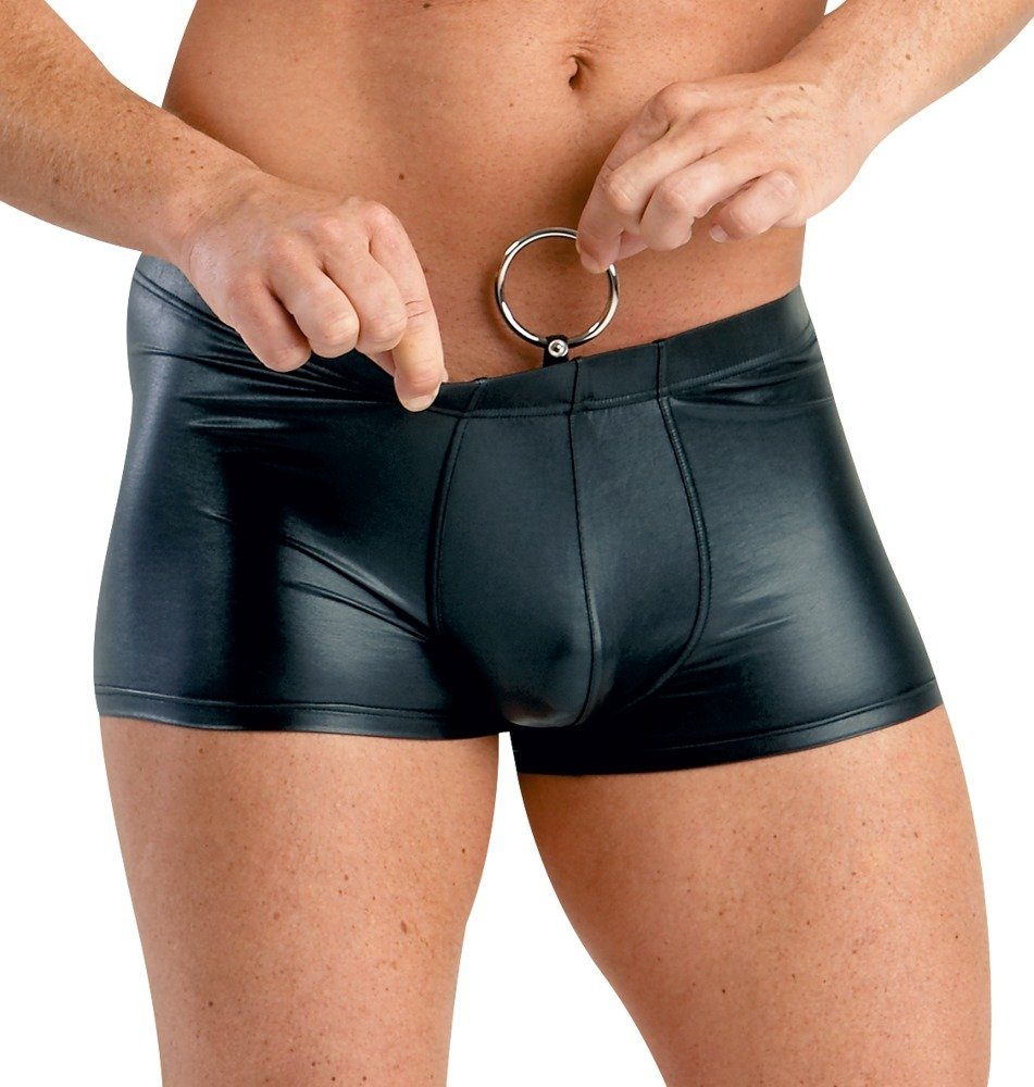 Bild von Svenjoyment Underwear Boxershorts Boxershorts mit integriertem Penisring Wetlook - schwarz