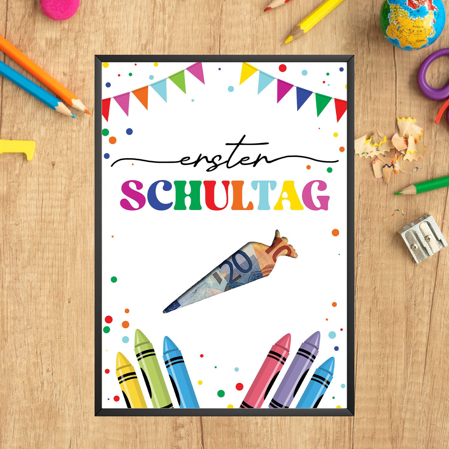 Tigerlino Poster Erster Schultag Geschenk Einschulung Schulanfang Erstklässler