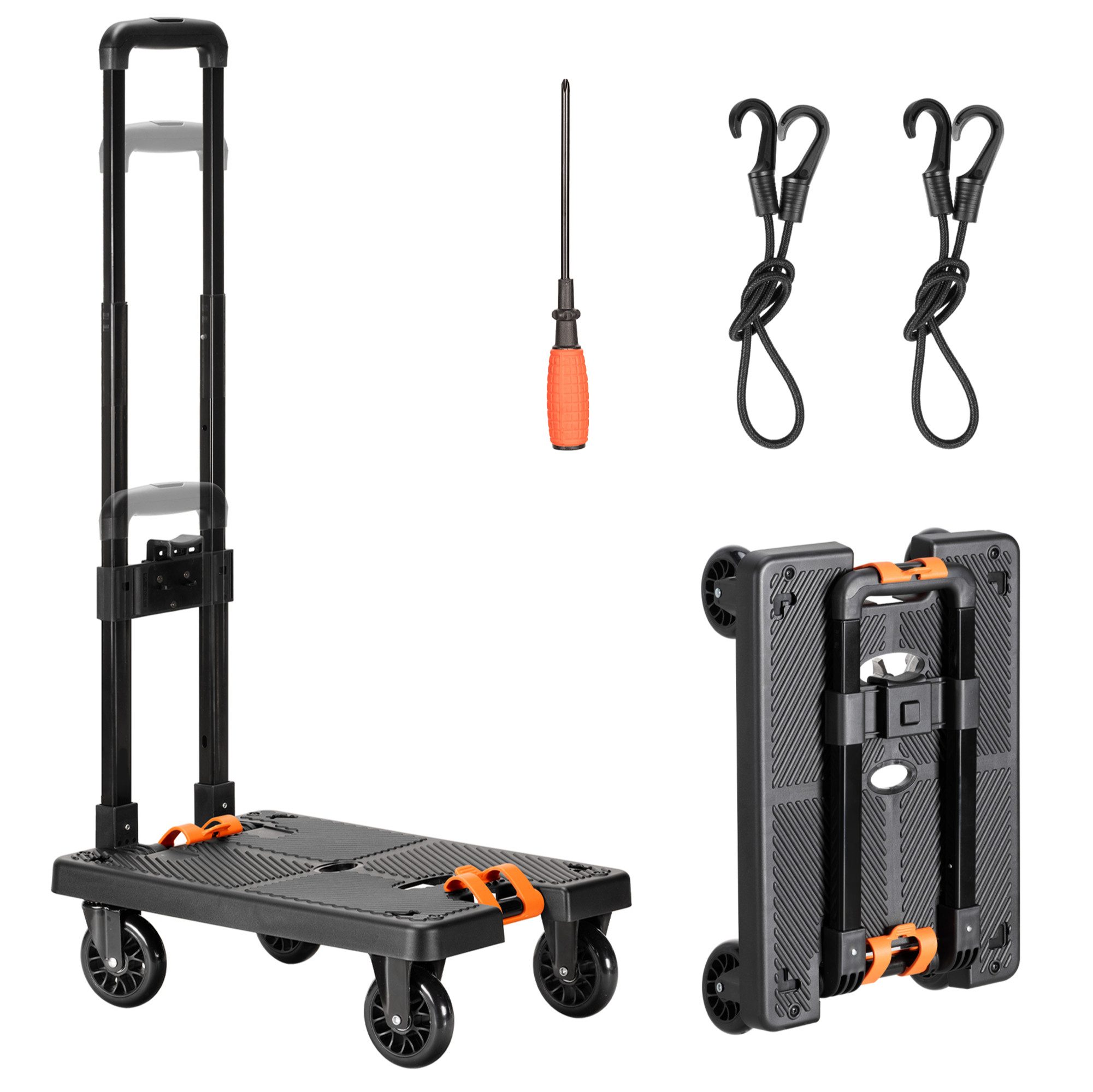 Navaris Sackkarre Klappbare Sackkarre mit Spanngurten - belastbar bis 50kg - Gummiräder, (1-St)