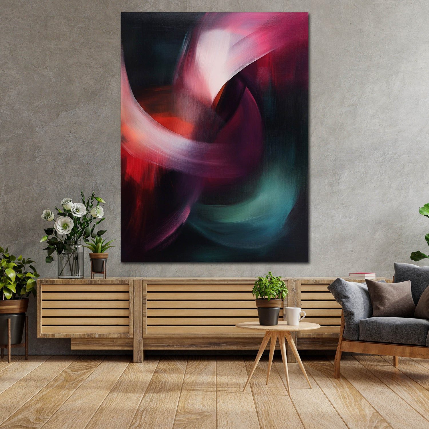 Artedinoi Leinwandbild Abstrakte Kunst dunkle Farben Leinwandbild Wandbild Kunstdruck XL Wand, Abstrakt in dunklen Farben