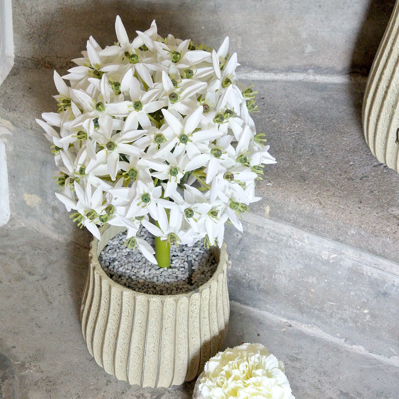Kunstblume Deko-Blume Allium Weiß Ø20cm Zierlauch günstig online kaufen