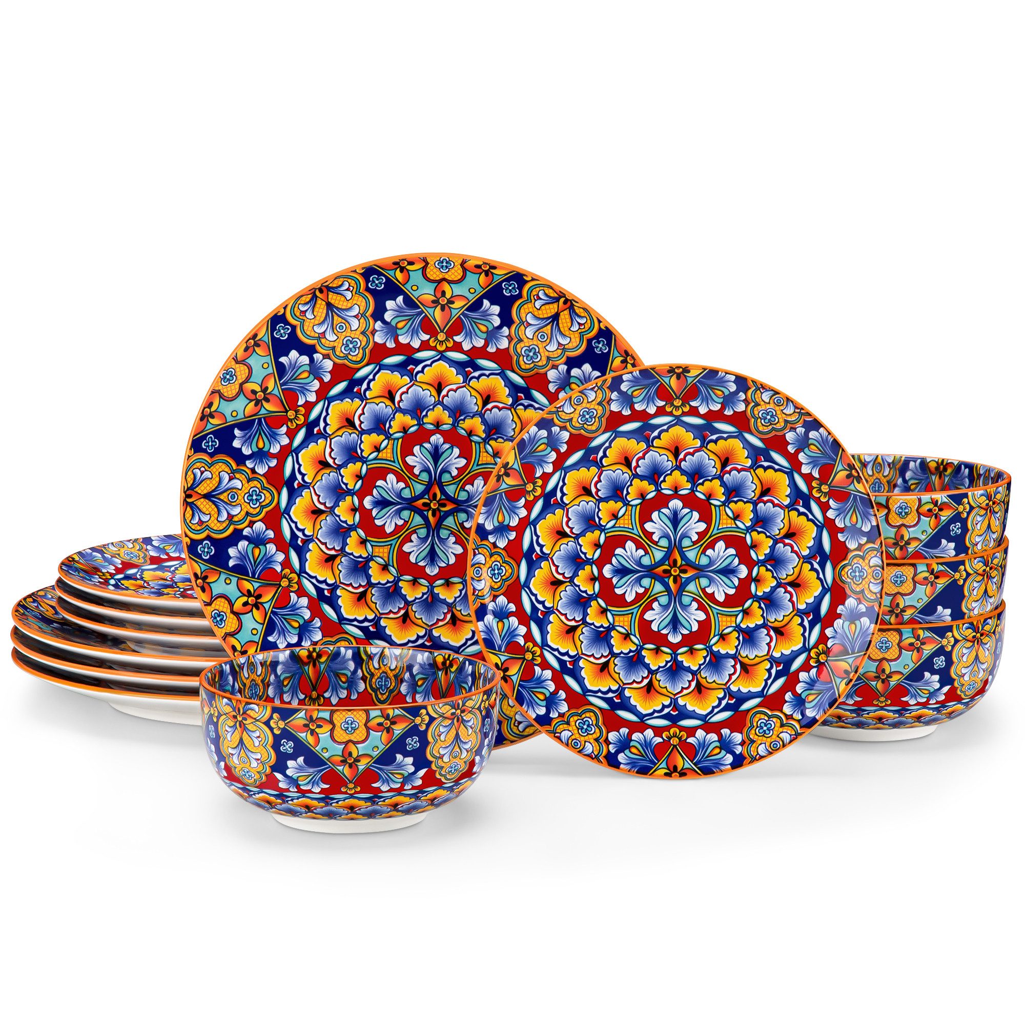 vancasso Geschirr-Set Tafelservice für 4/6 Personen, Porzellan, BOHO-Stil (12-tlg), 4 Personen, Porzellan