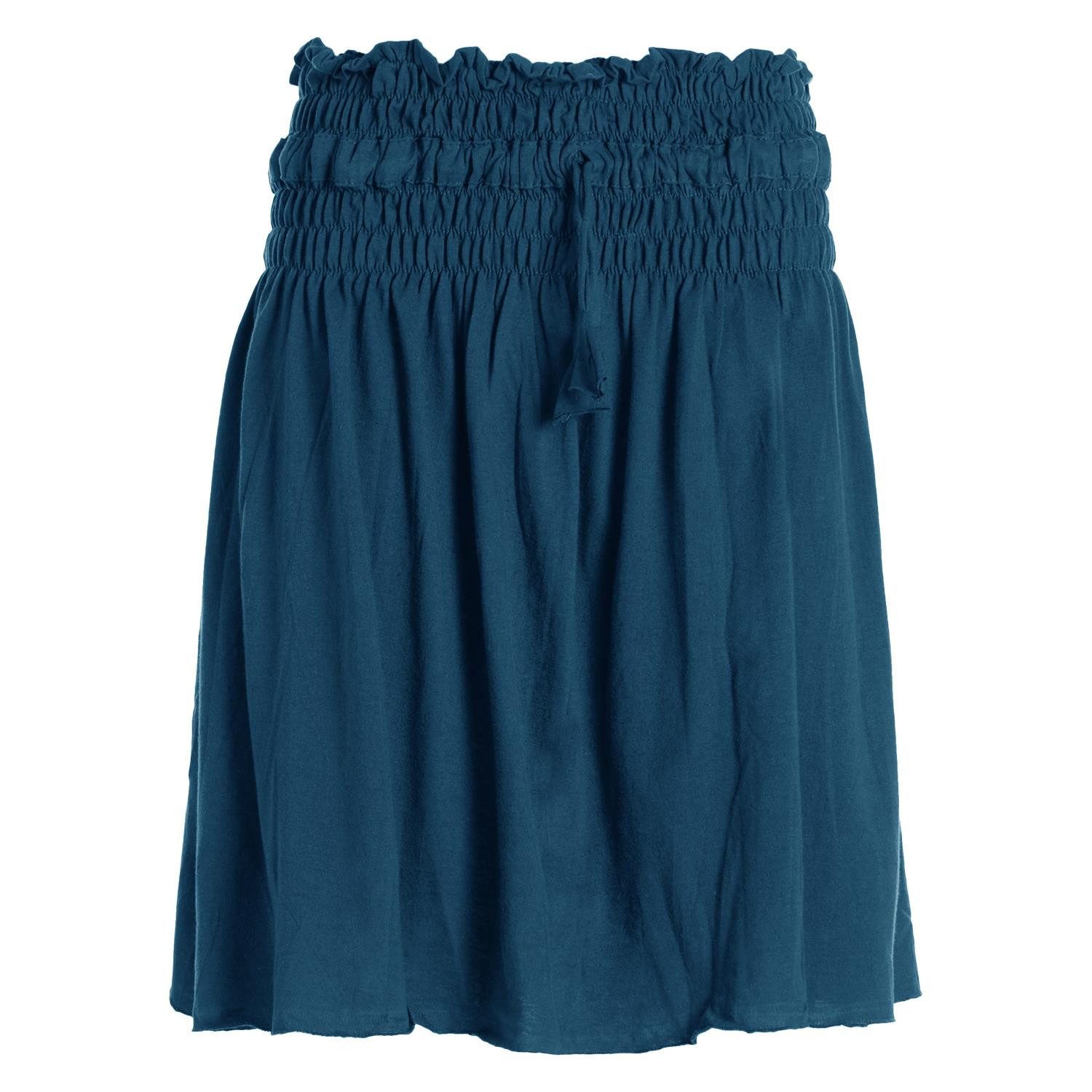 Vishes A-Linien-Rock Damen Rock knielang Basic-Rock Baumwoll-Rock Einfarbig Schlicht Boho, Hippie, Yoga Style