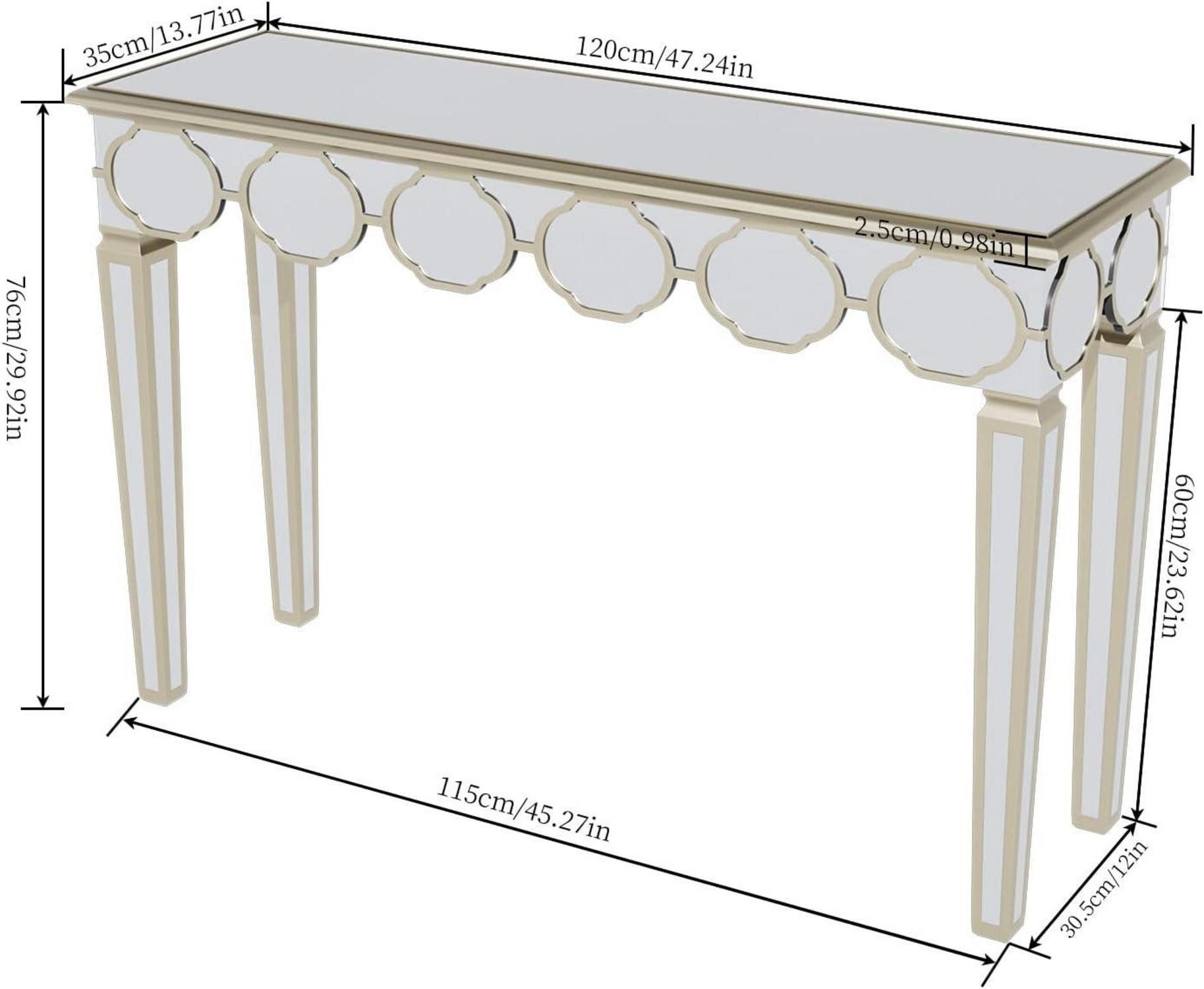 LuxusKollektion Konsolentisch Konsolentisch Gold 120 cm günstig online kaufen