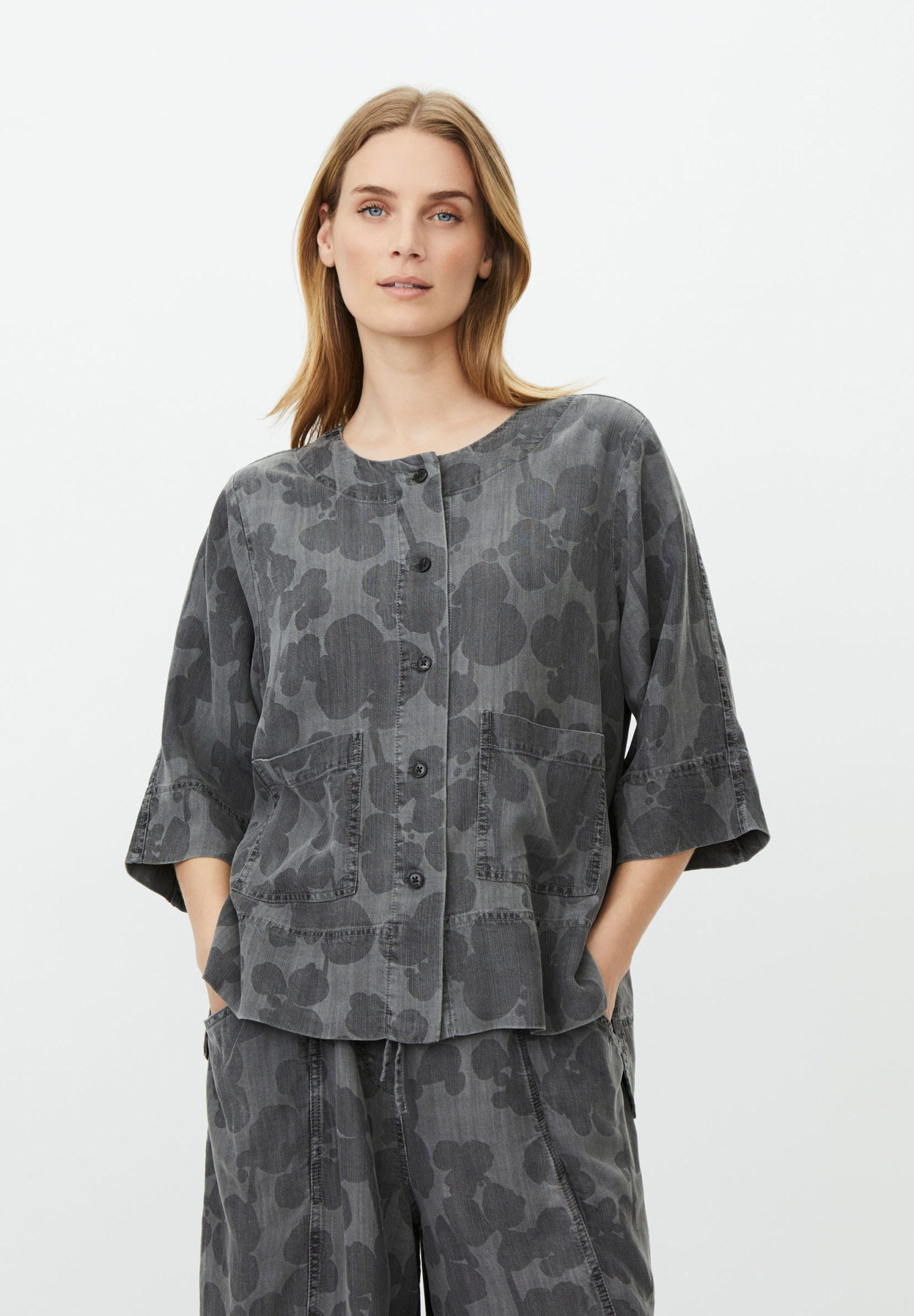 Masai 3/4-Arm-Shirt MaIthalya dekorativen Taschen