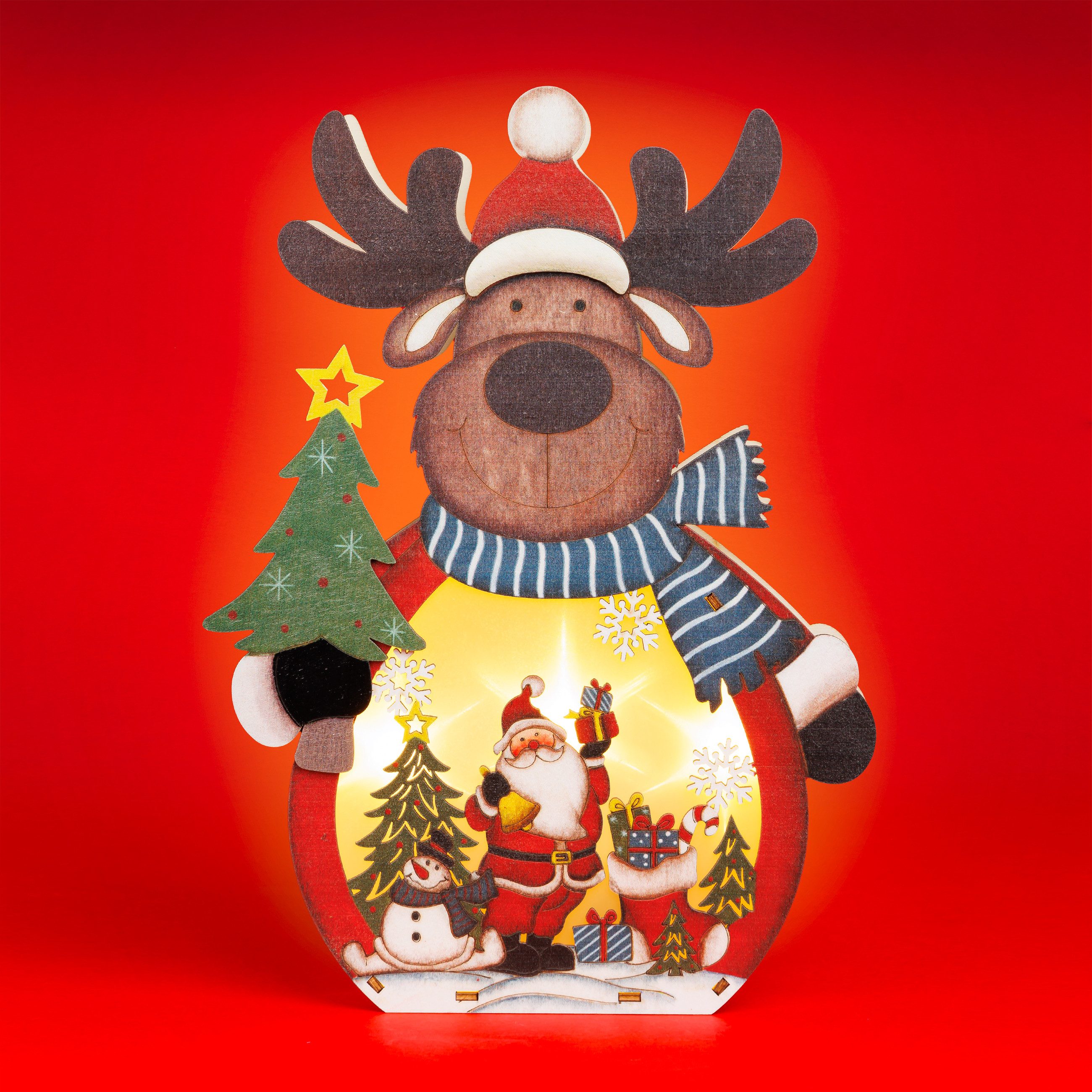SIKORA Weihnachtsfigur DK01 LED XL Figur aus Holz Weihnachtsdeko Herbst-Win günstig online kaufen
