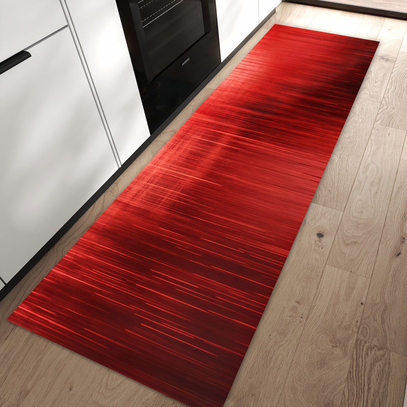 Primedeco Teppich Küchenteppich Rote Textur PVC rutschfest abwaschbar Läufer, Rechteckig, Höhe: 3 mm, Pflegeleicht & Wasserabweisend