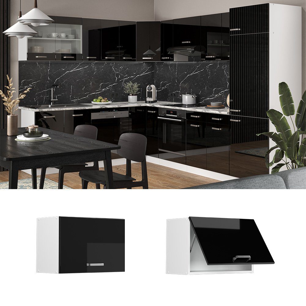 Vicco Hängeschrank R-Line, Schwarz Hochglanz/Weiß, 60 günstig online kaufen