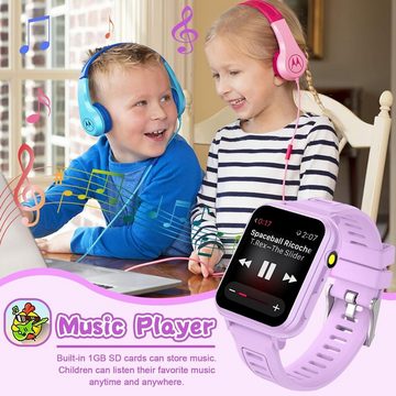 clleylise Smartwatch (SIM Karte), 24 Spiele Musik mit Touchscreen Schrittzähler Kamera Wecker Hörbuch