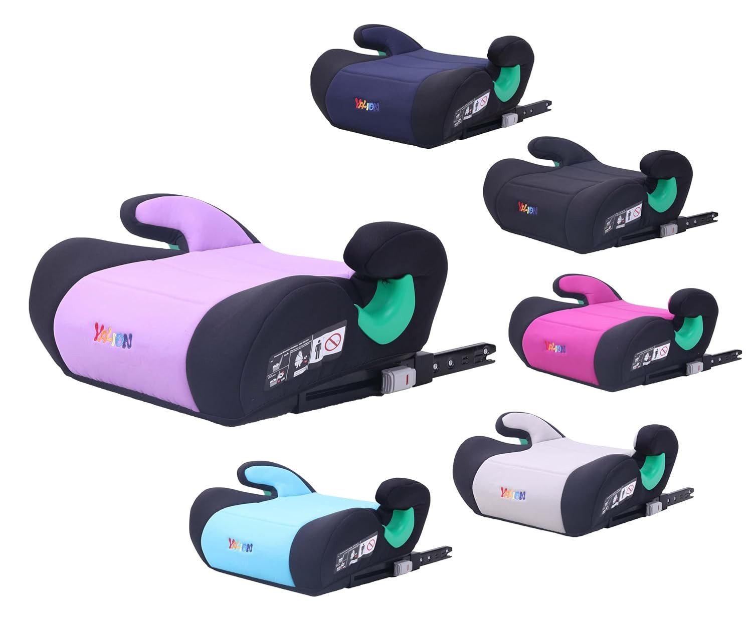 Yalion Kindersitzerhöhung YALION Kindersitzerhöhung mit ISOFIX ECE R129 (i-Size) für Kinder, ab: ca.6Jahren, bis: 10Jahren, (3-Punkt-Gurt), i-Size Sitzerhöhungen Auto Kinder, Lila