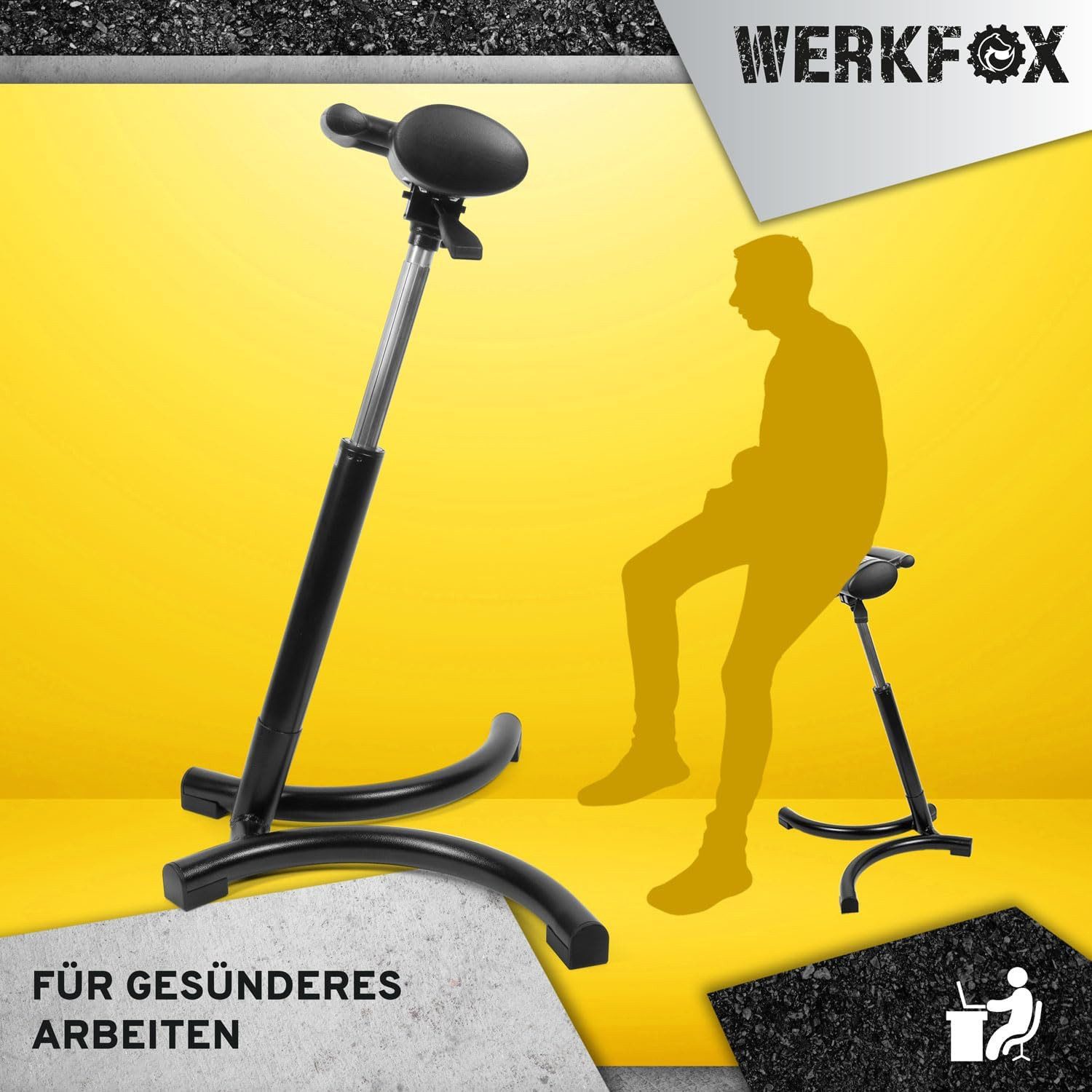 Werkfox Stehhilfe Ergonomischer Höhenverstellbarer (Stehhocker), Stehstuhl günstig online kaufen
