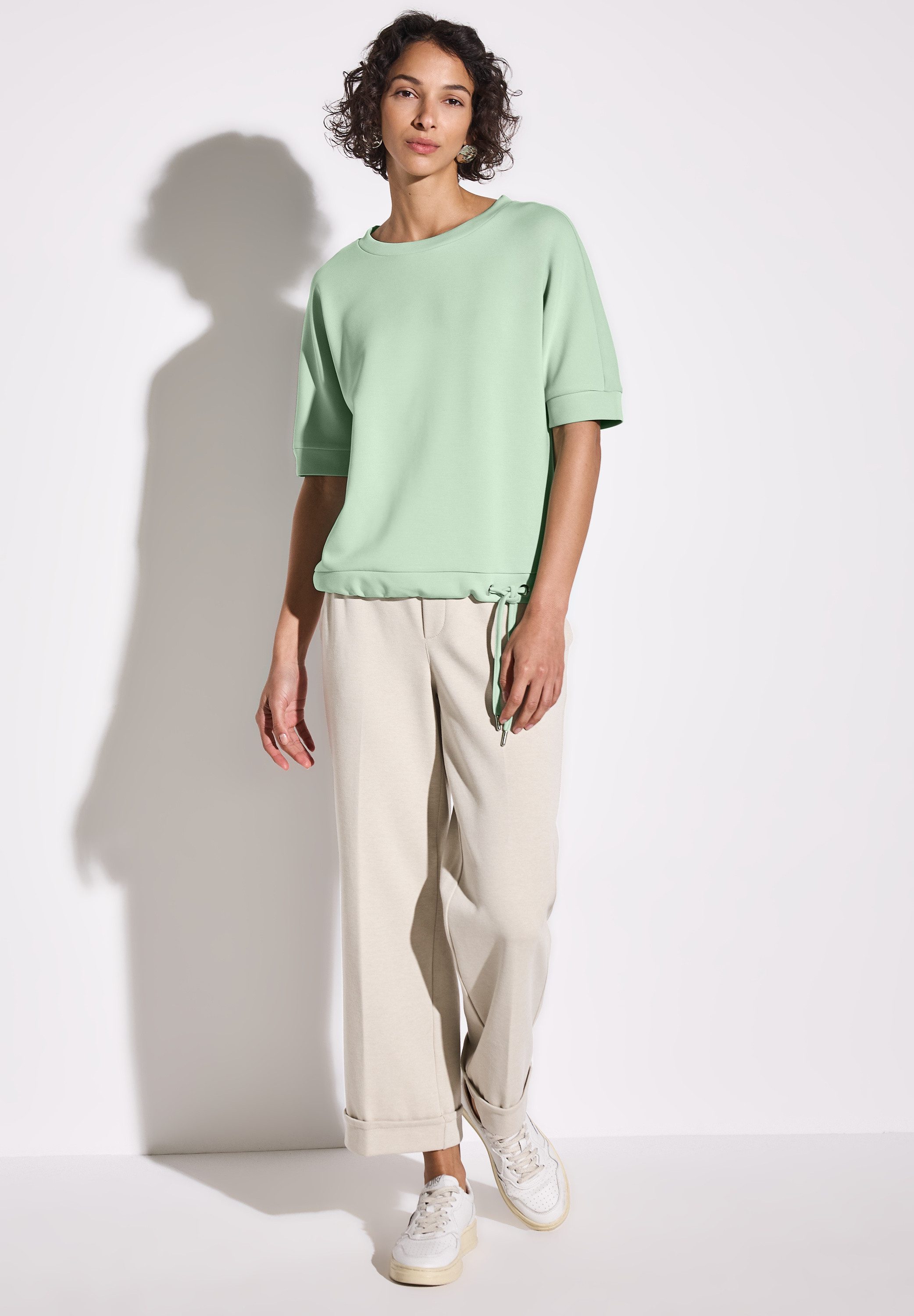STREET ONE T-Shirt mit Tunnelzug am Saum