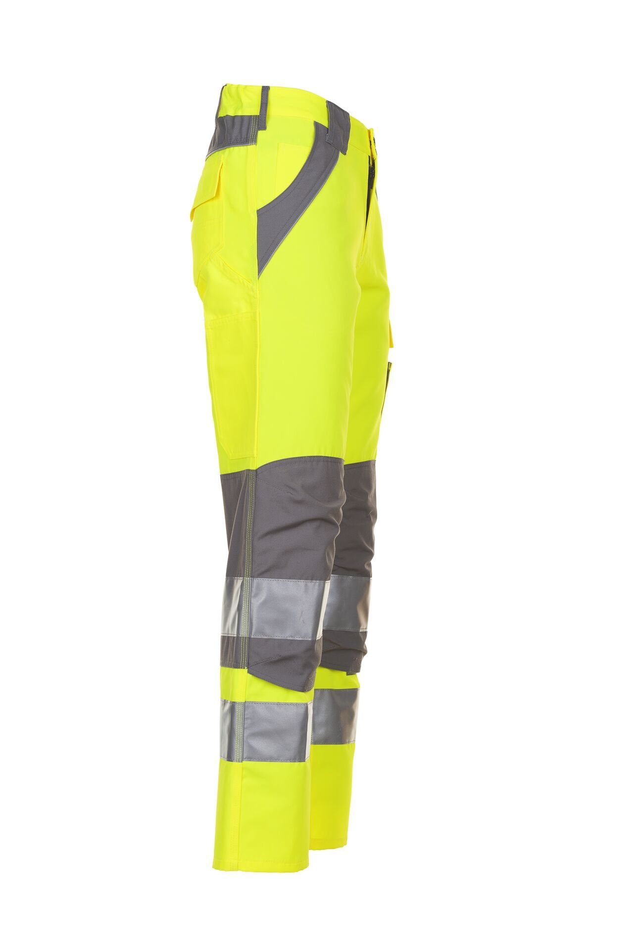 Arbeitshose Bundhose Größe 48 gelb/zink Planam Warnschutz Plaline (1-tlg)