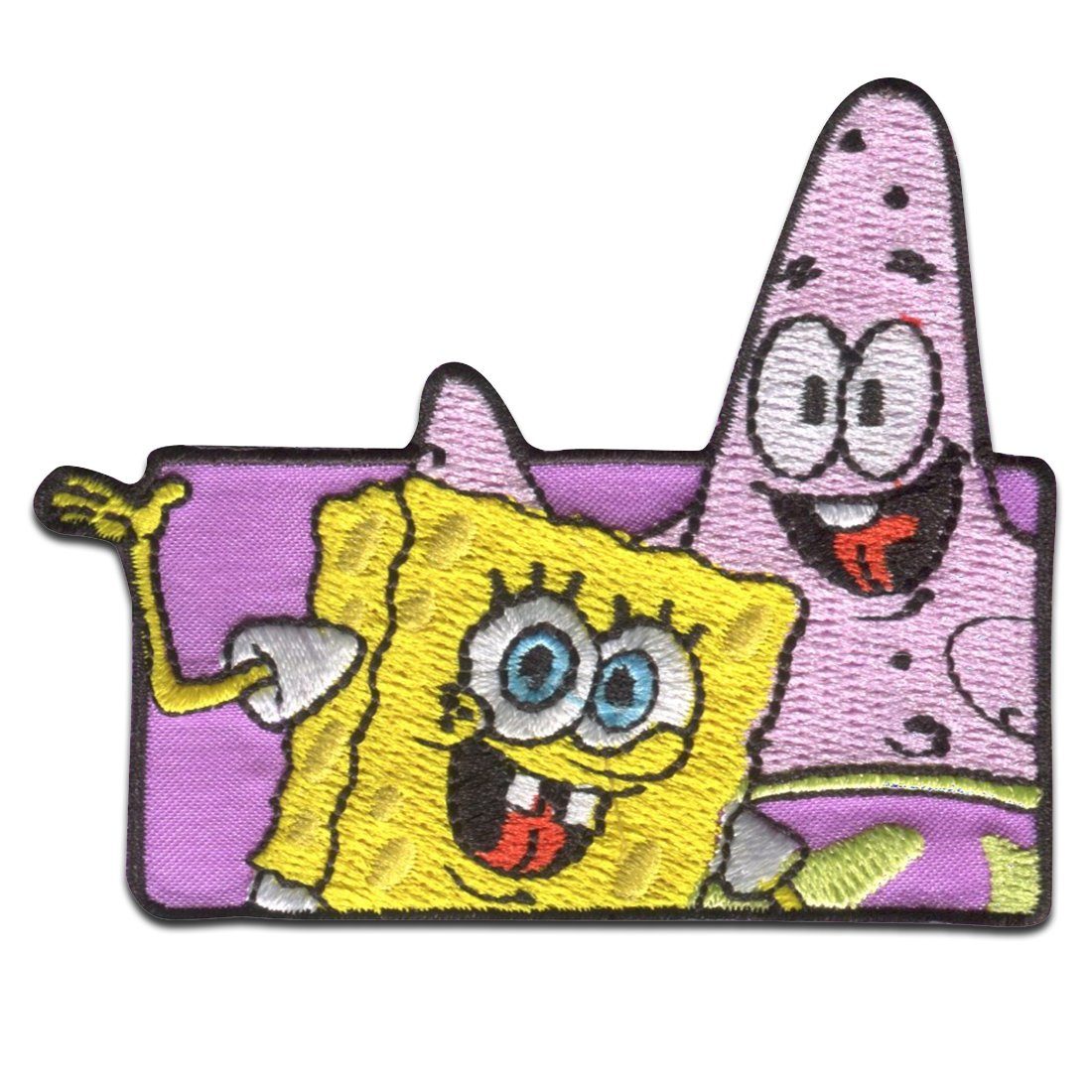 Spongebob Schwammkopf Aufnäher Bügelbild, Aufbügler, Applikationen, Patches, Flicken, zum aufbügeln, Polyester, SpongeBob Schwammkopf © und Patrick gestickt - Größe: 7 x 6,1 cm