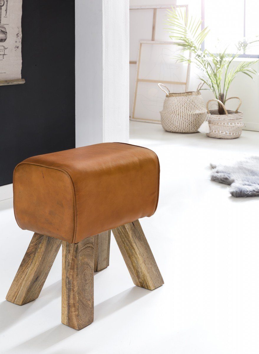 FINEBUY Sitzhocker Design Springbock Fußhocker Turnhocker Turnbock Pferd Le günstig online kaufen