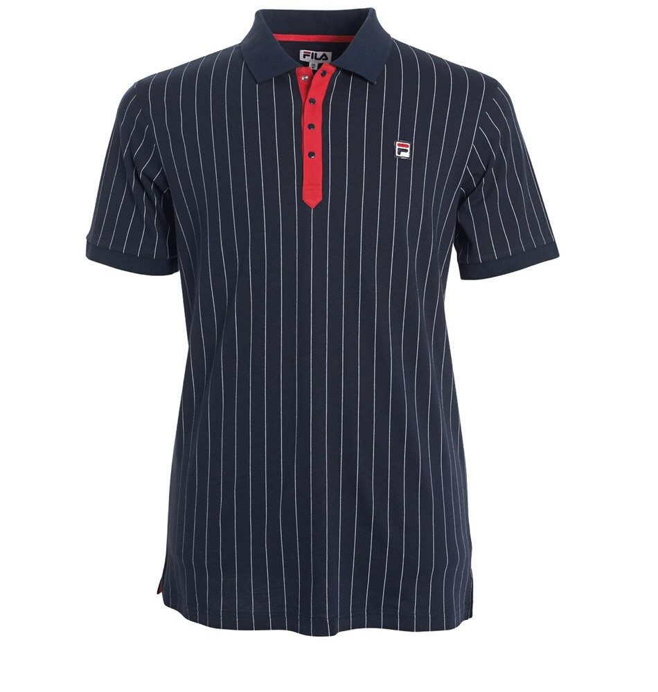 Poloshirt Stripes (100% Polyester) peacoatblau/weiss/rot Herren