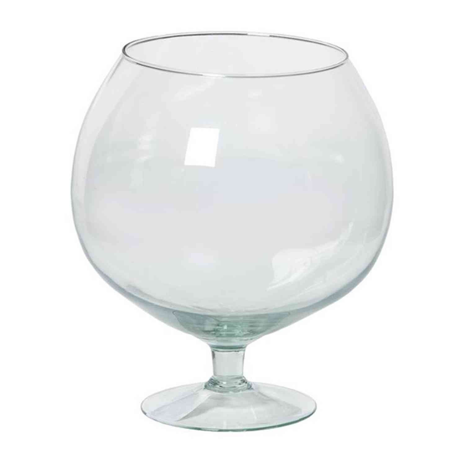 INNA-Glas Glas XXL Dekoglas Roger auf Standfuß, Kugel - Rund, klar, 22,5cm, Ø 13,5cm, Glas