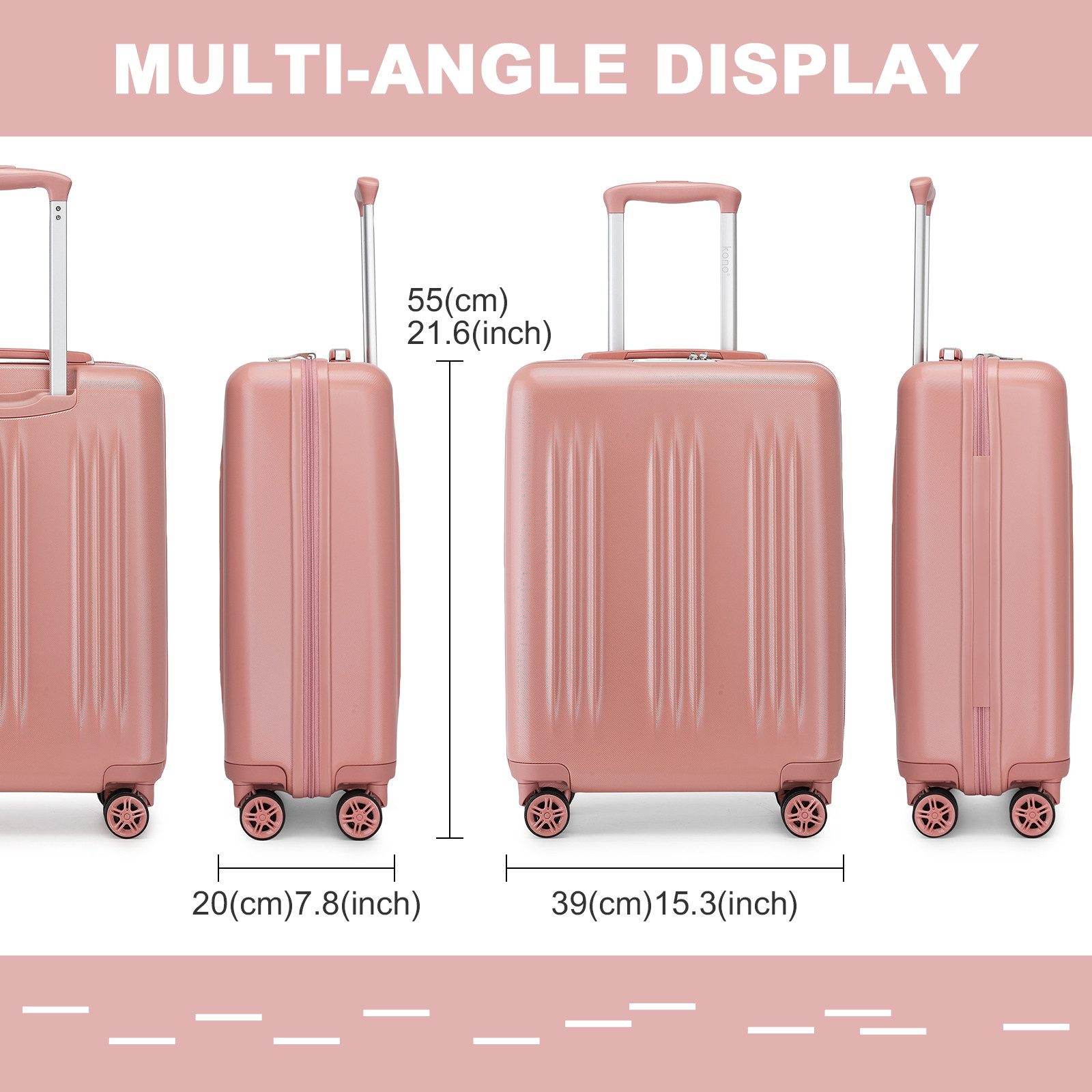 KONO Koffer Handgepäck-Trolley, Ultraleichter Hartschalenkoffer günstig online kaufen
