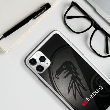 DeinDesign Handyhülle SC Freiburg Offizielles Lizenzprodukt Metallic Look, Apple iPhone 11 Pro Silikon Hülle Bumper Case Handy Schutzhülle