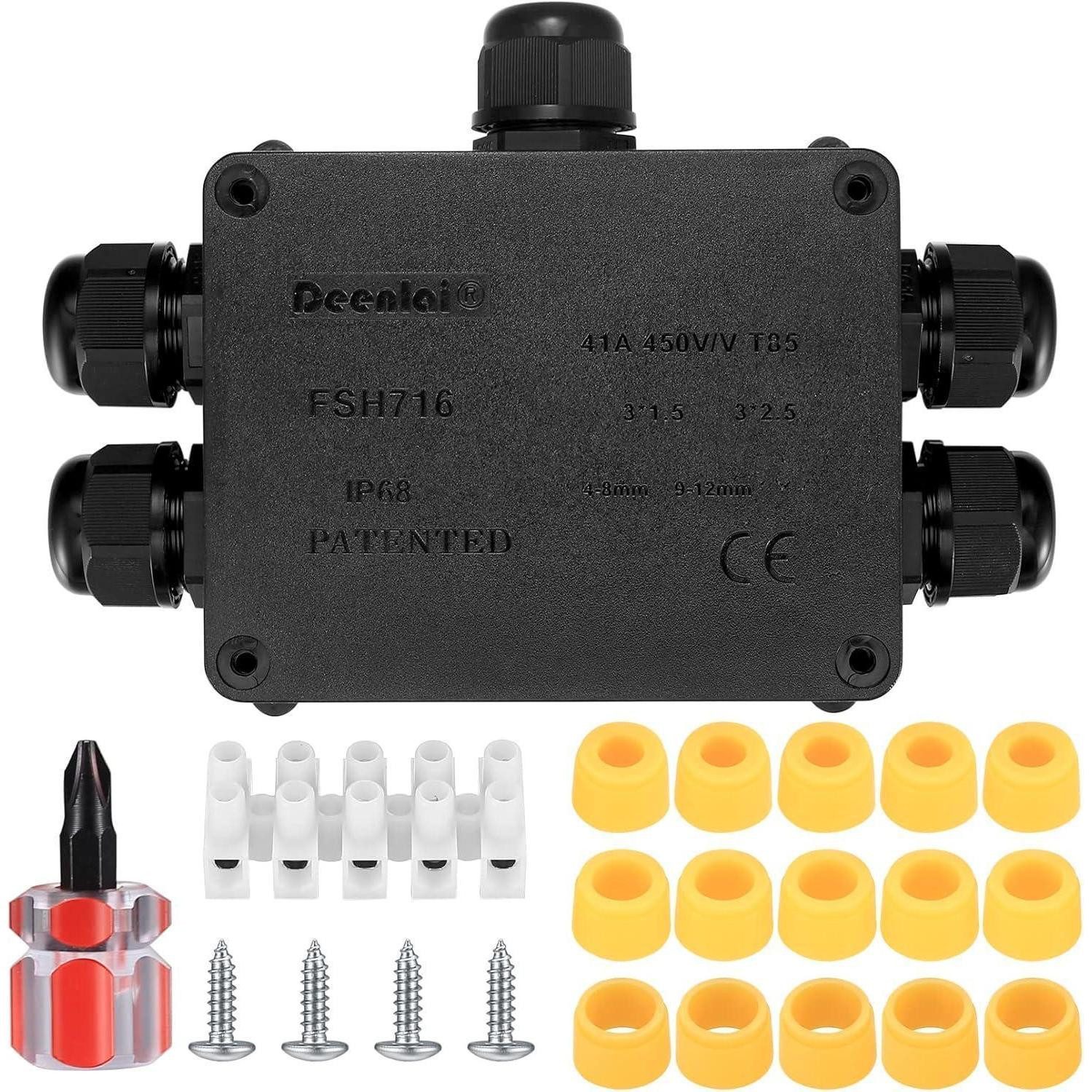 LuxusKollektion Verbindungsdosenklemme Abzweigdose IP68 Wasserdicht Klemmdose Kabelverbinder 4mm8mm 5 Wege