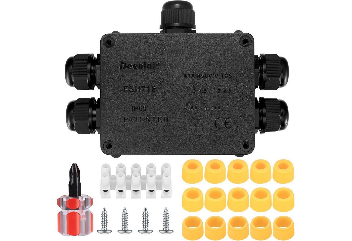 LuxusKollektion Verbindungsdosenklemme Abzweigdose IP68 Wasserdicht Klemmdose Kabelverbinder 4mm8mm 5 Wege