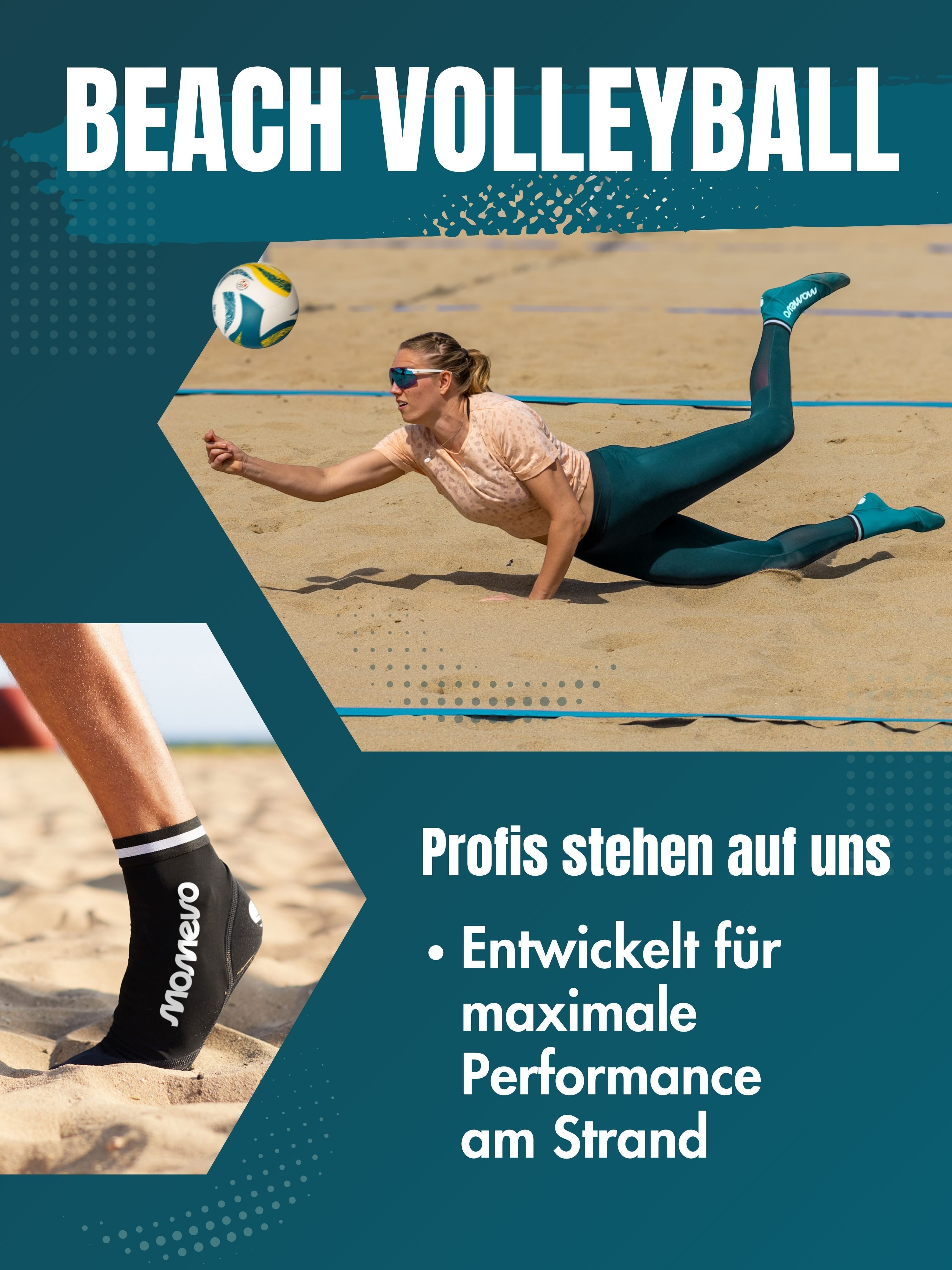 Momevo Neoprensocken Beachvolleyball Socken aus Neopren Schützende Beachsocken Herren Damen weich, leicht, robust