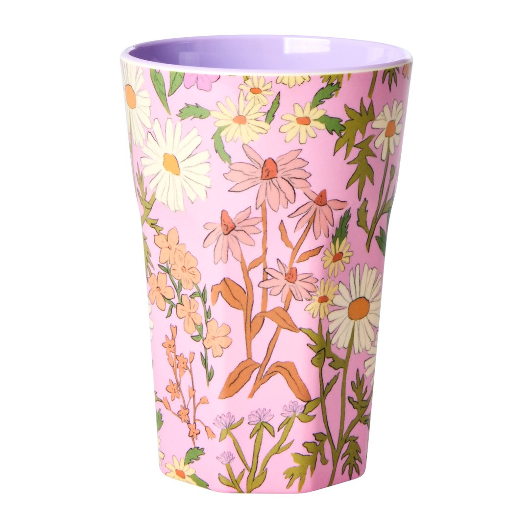 rice Becher Rice Hoch Becher - Hellrosa - Daisy Dearest Print, 1-tlg., Melamin