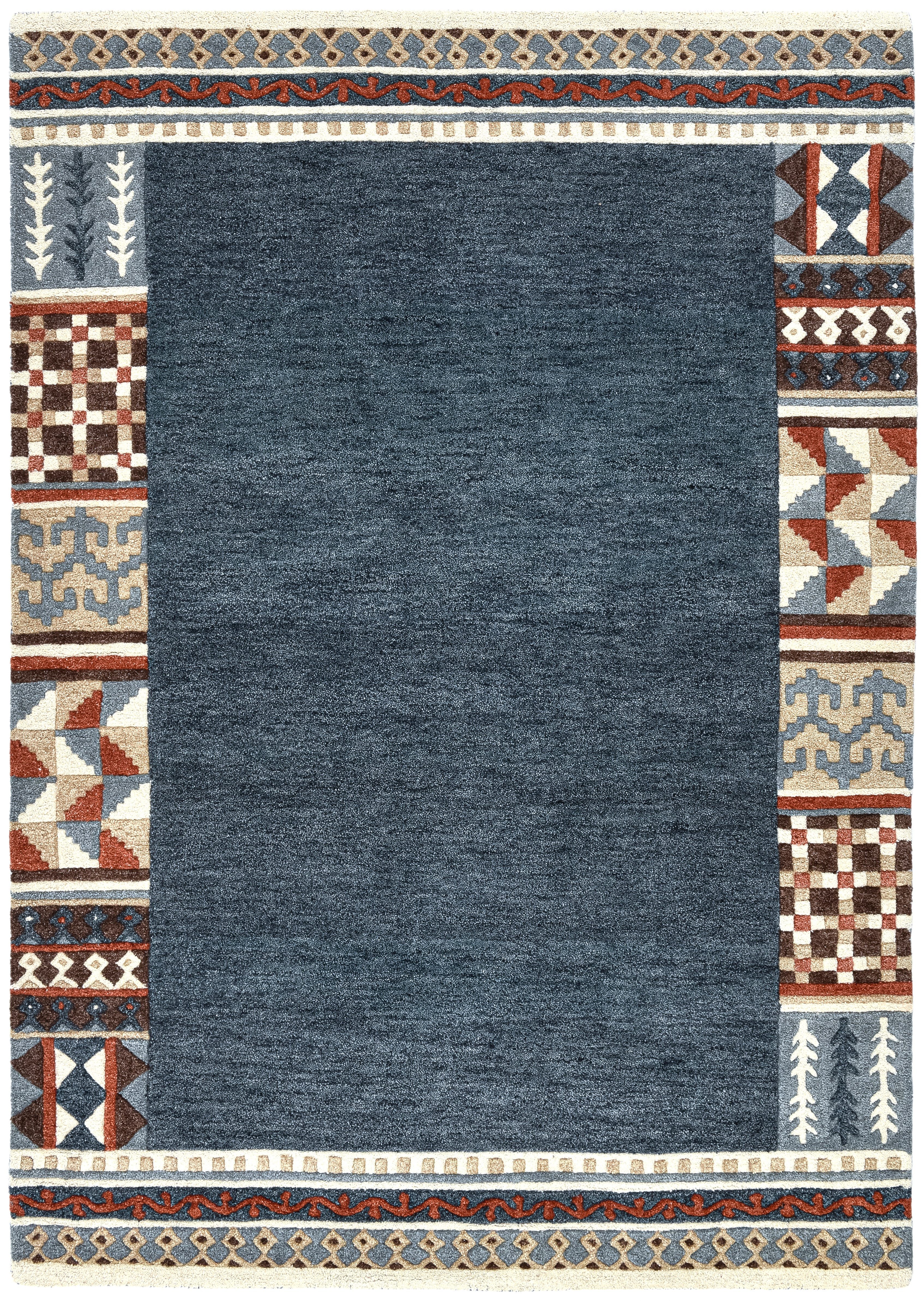 THEKO Wollteppich Nuno, reine Wolle, Handgefertigt, mit Bordüre, rechteckig günstig online kaufen