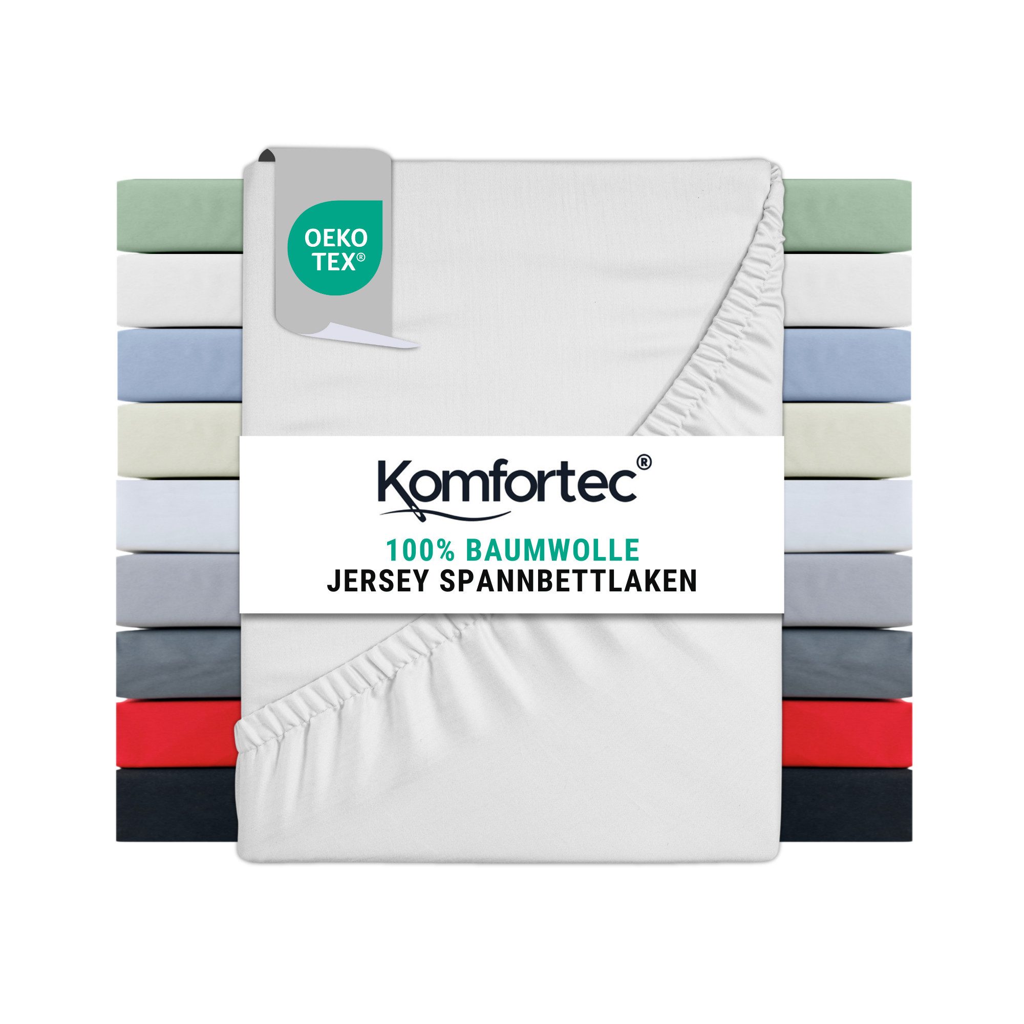 Komfortec Spannbettlaken Jersey Spannbettuch, 90x200, 140x200, 160x200, 180 günstig online kaufen