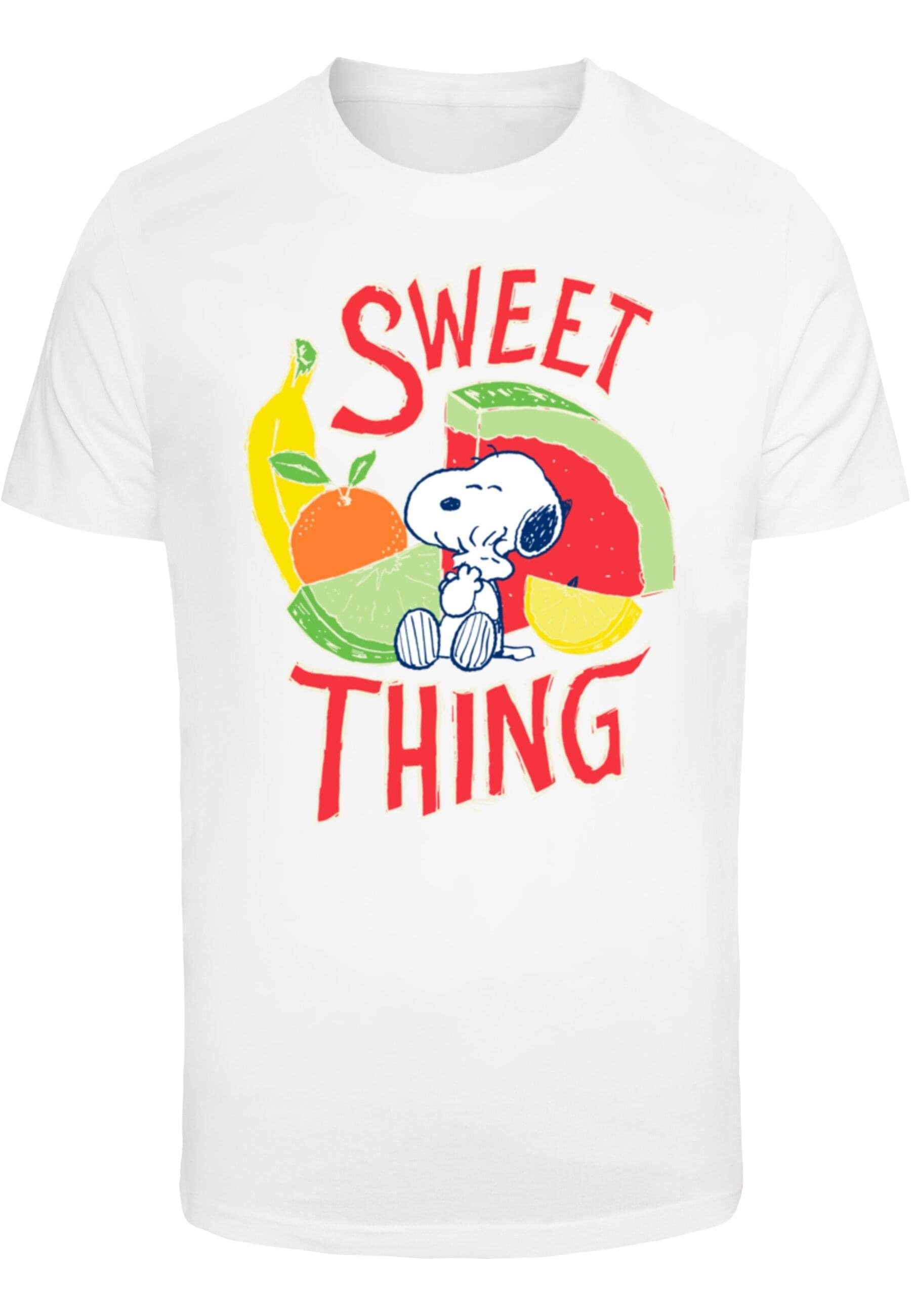 (1-tlg) Sweet Herren Round white Peanuts T-Shirt - Neck T-Shirt Merchcode thing