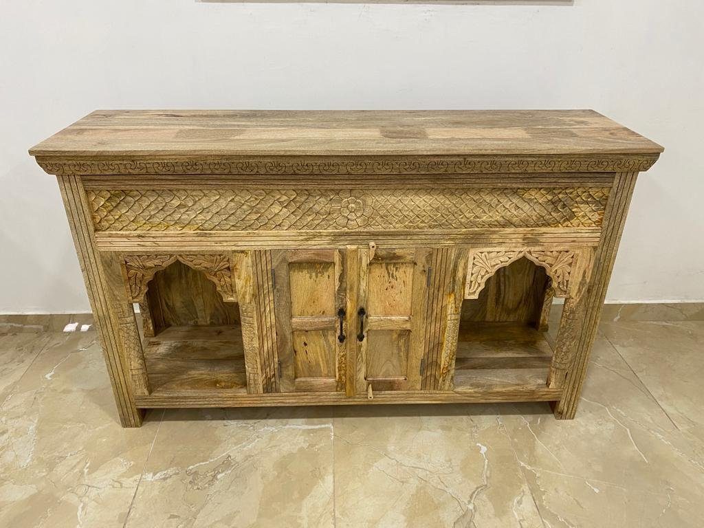 Priya Unterschrank Holz cm Konsolentisch Indien Sideboard Galerie 165 Handarbeit Oriental Natur