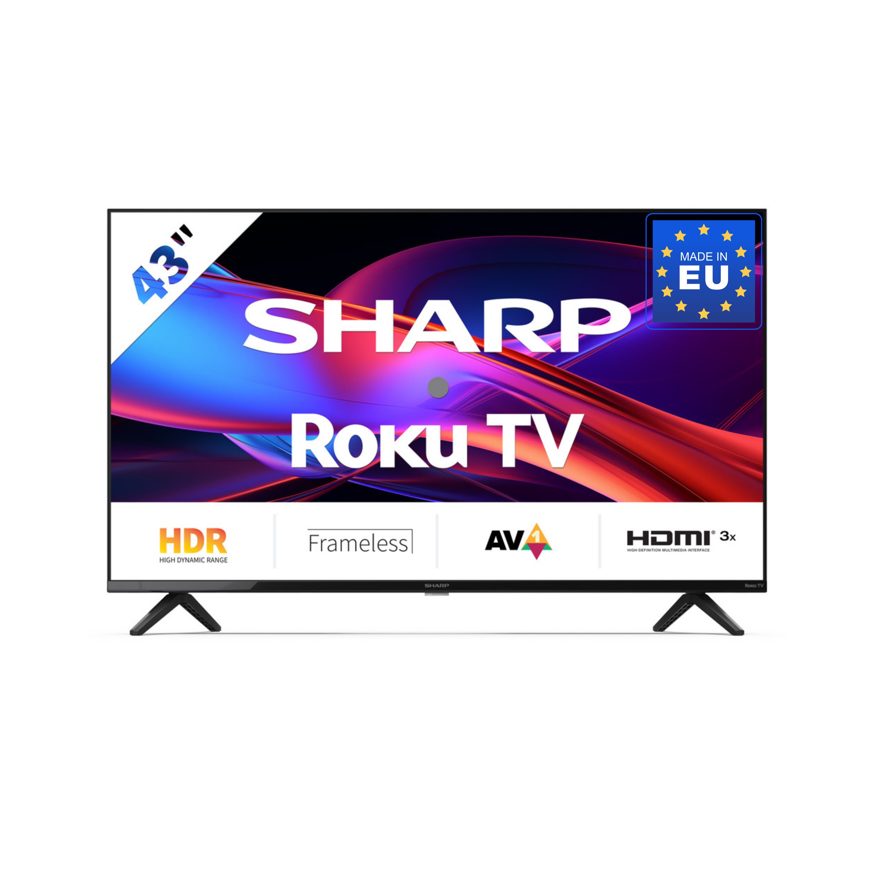 Sharp 2T-C43GDx LED-Fernseher (HDR10, Einfacher Startbildschirm, Intuitive Fernbedienung)