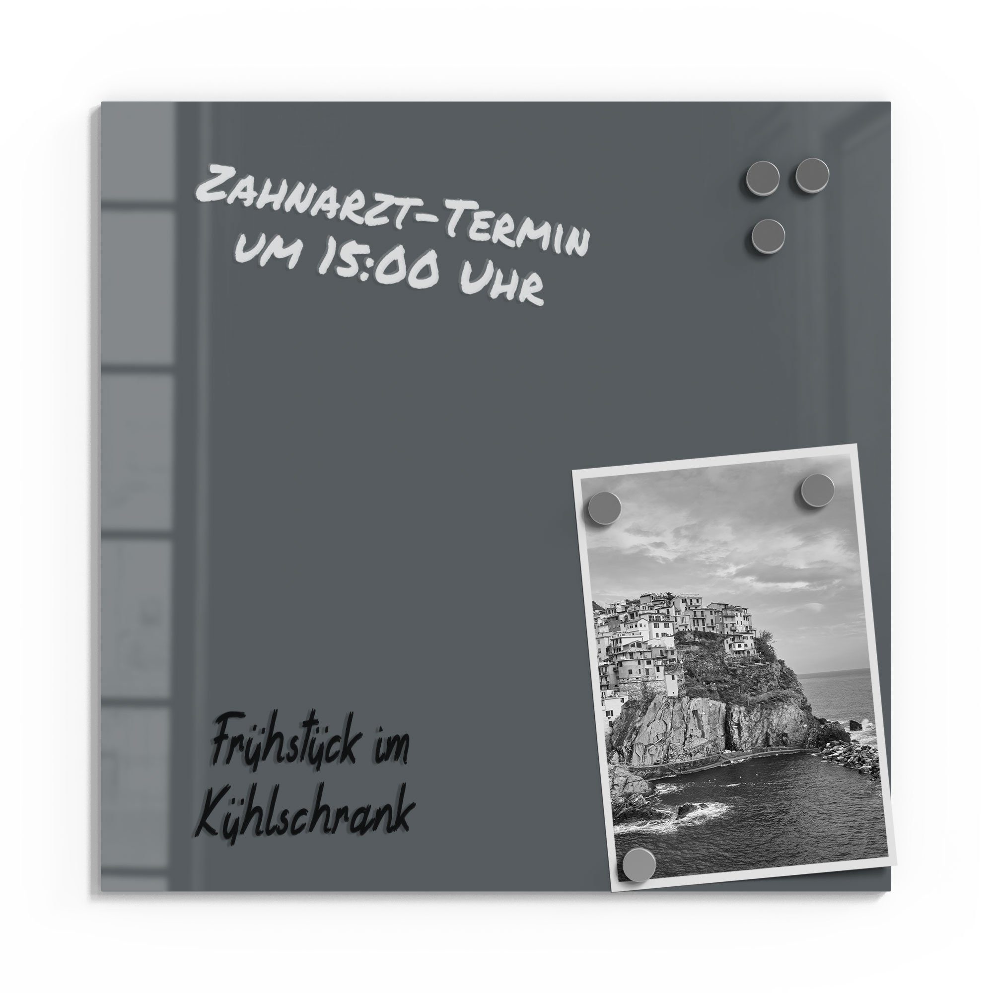 DEQORI Magnettafel 'Unifarben - Dunkelgrau', Whiteboard Pinnwand beschreibbar