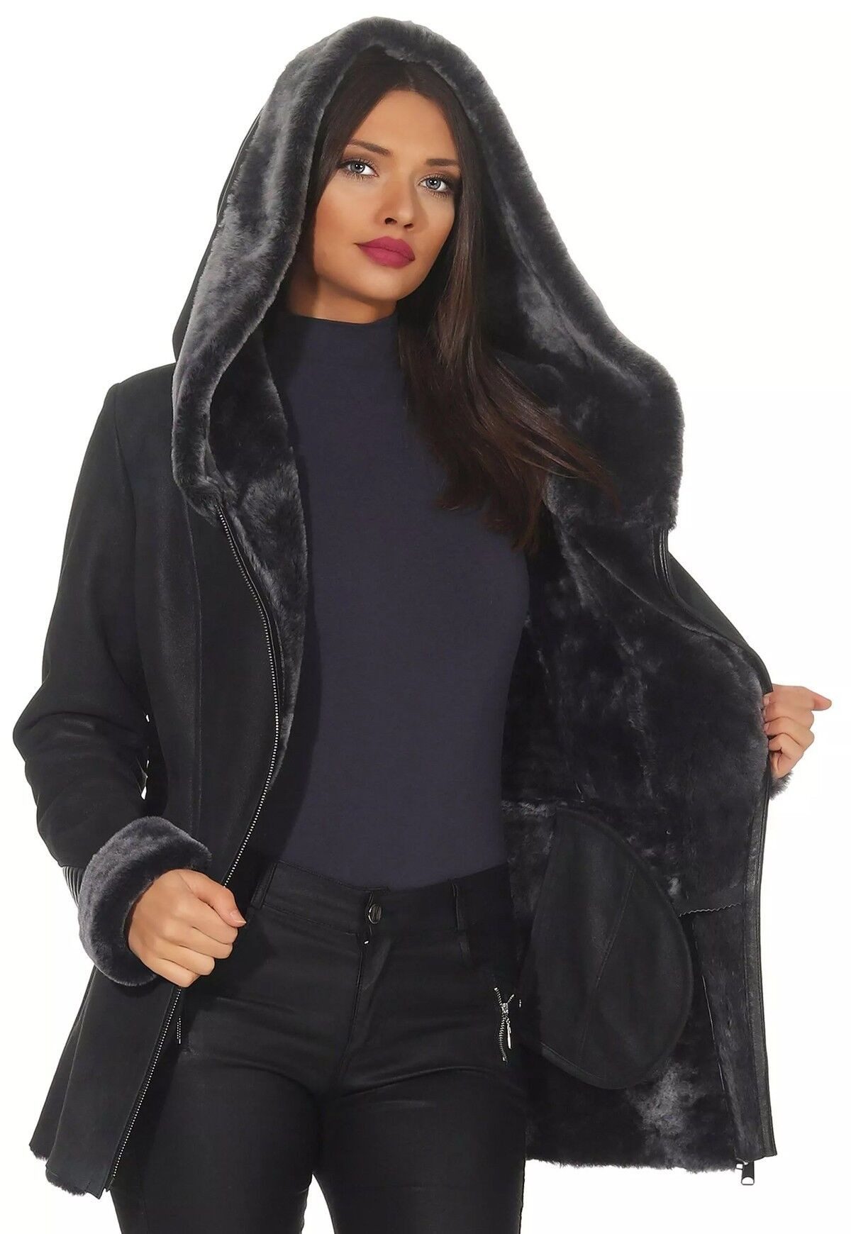 Hollert Winterjacke Lammfelljacke Lena