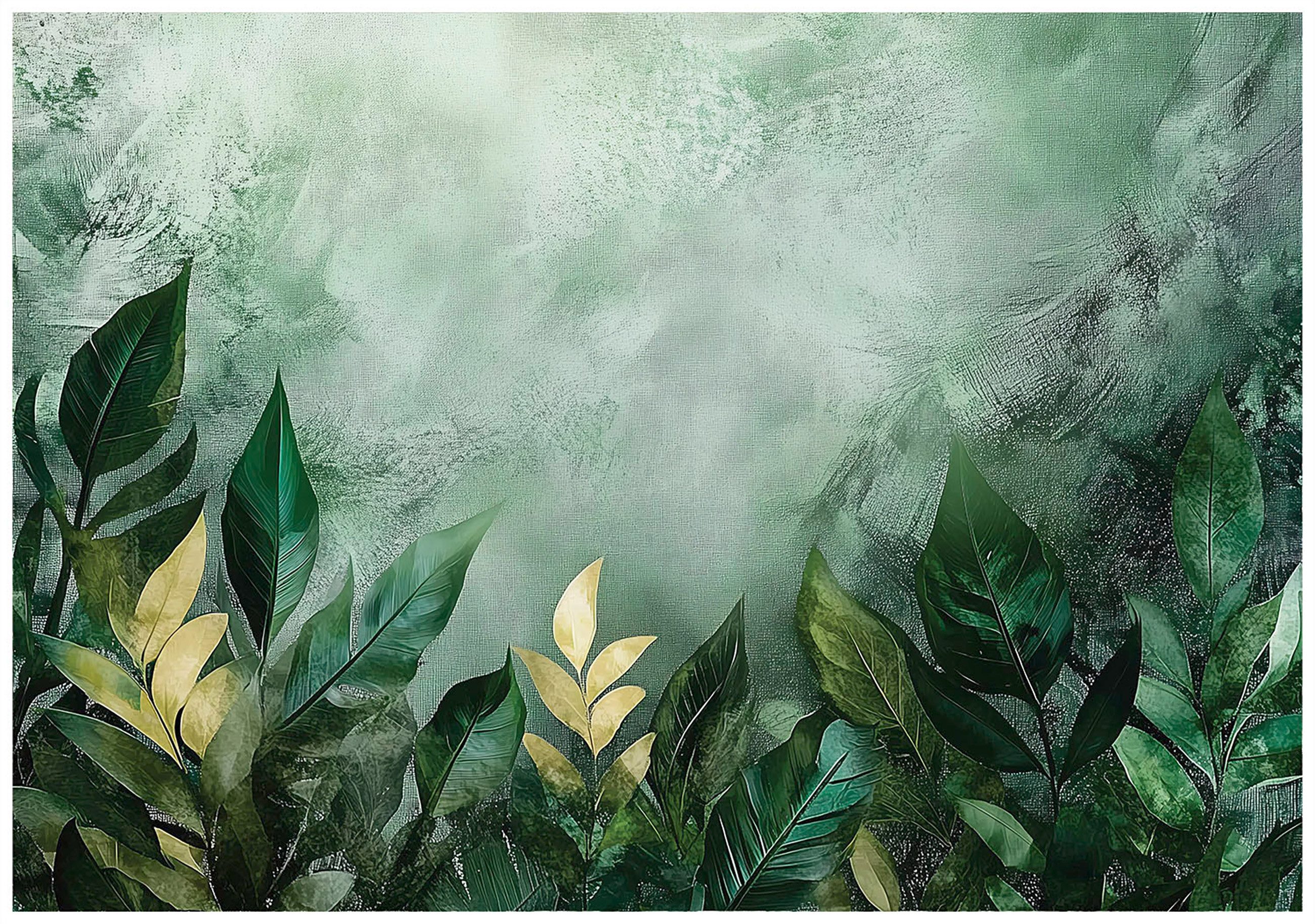 Fototapete Blätter Abstrakt Grün Vlies Tapete Wohnzimmer Schlafzimmer Wandtapete