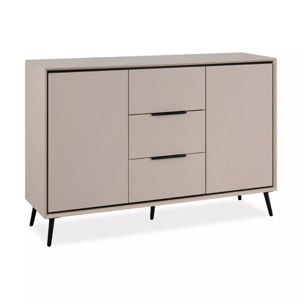 Liadomo Sideboard Fona, Kommode, Stauraummöbel, mit Türen und Schubladen, Griffleisten, Dekor beige sand