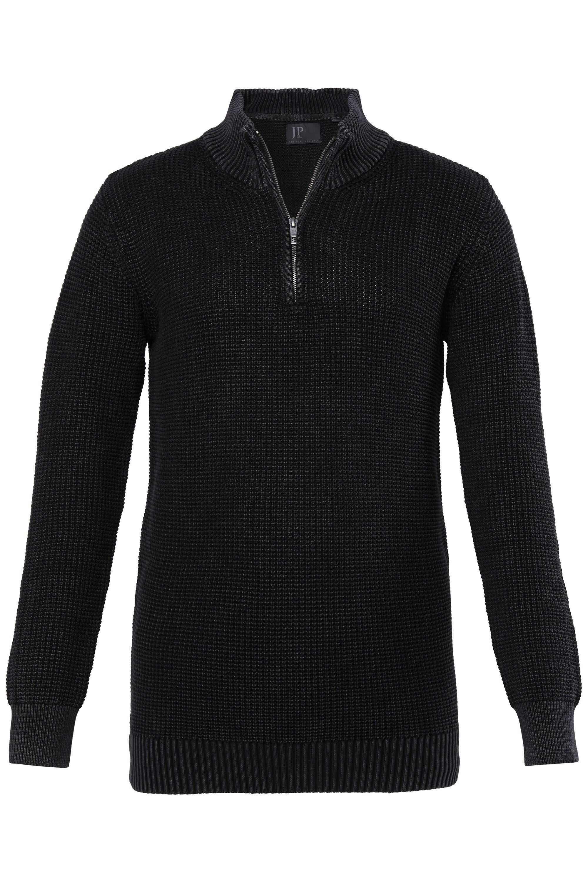 JP1880 Rundhalspullover Troyer Stehkragen mit Zipper Vintage Look bis 7 XL – Bild 2 von 4