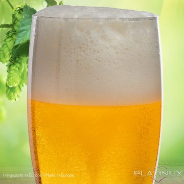 PLATINUX Bierglas Biergläser, Glas, 500ml (max. 640ml) Set 6-Teilig Bierseidel Weizengläser hohes Bierglas 0,5L