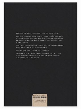 Eine der Guten Verlag Tagebuch Mein Tagebuch für doofe Tage, A5 Notizbuch liniert, für Erwachsene, Mädchen und Jungen, klassisch schlicht für Minimalisten, 92 Seiten, 120 g Recyclingpapier, Softcover, schwarz weiß