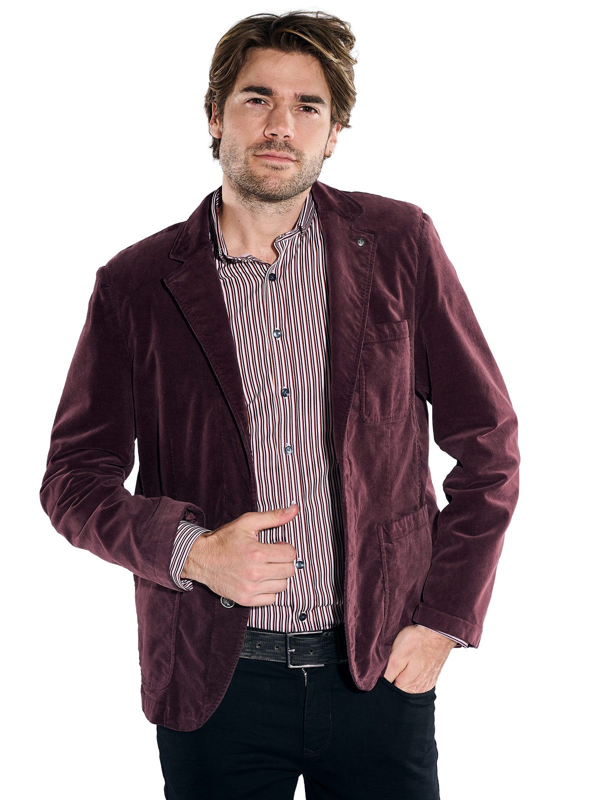 emilio adani Sakko Herren Sakko mit Baby-Cord-Optik, Bordeaux