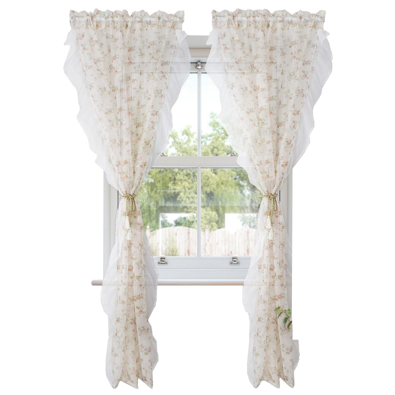 RWEUOQ Gardine Voile Weiß mit Kräuselband günstig online kaufen