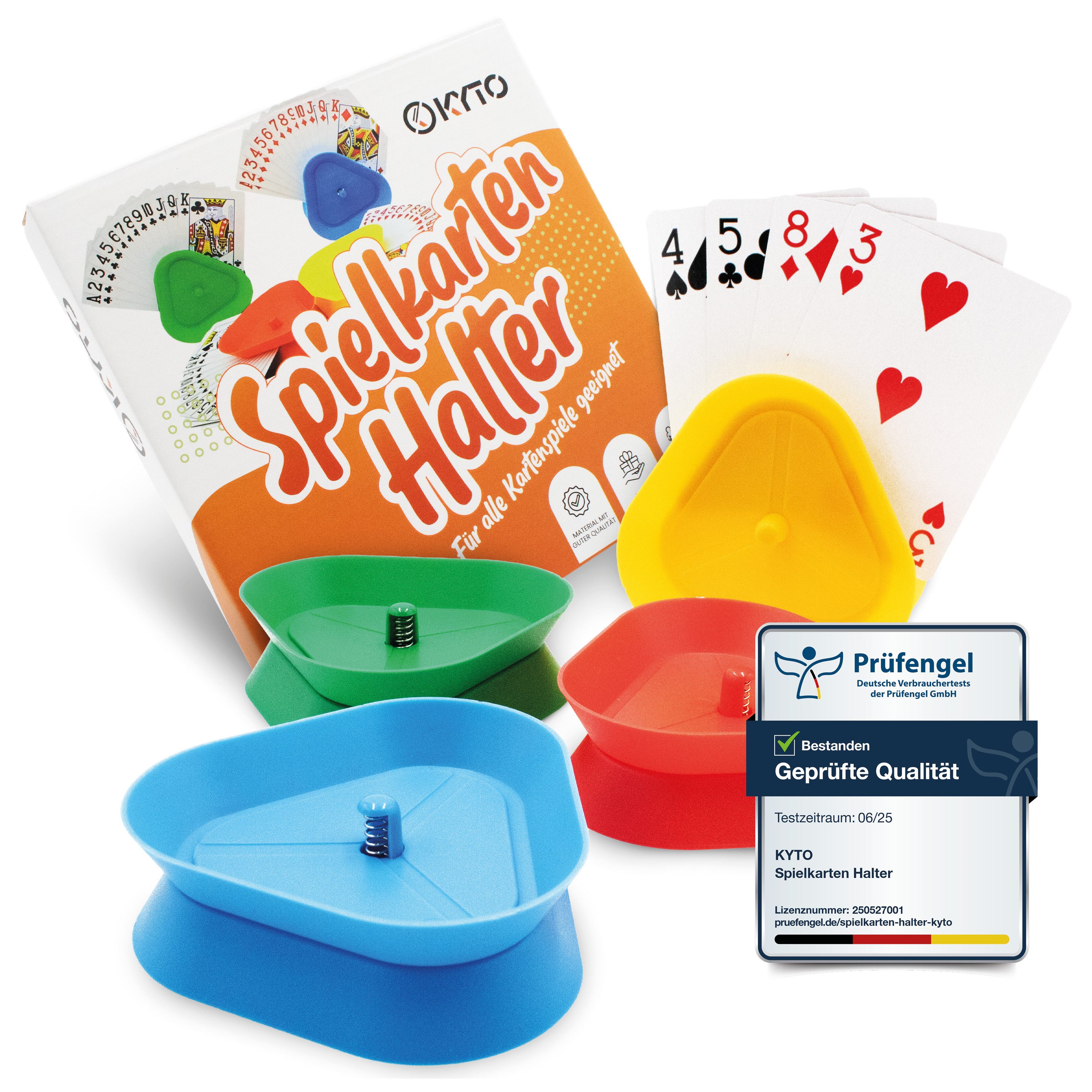 Kyto Tischkartenhalter Kyto 4 Stück Kartenhalter für 35 Karten Kartenspiel Halter Kartenhilfe