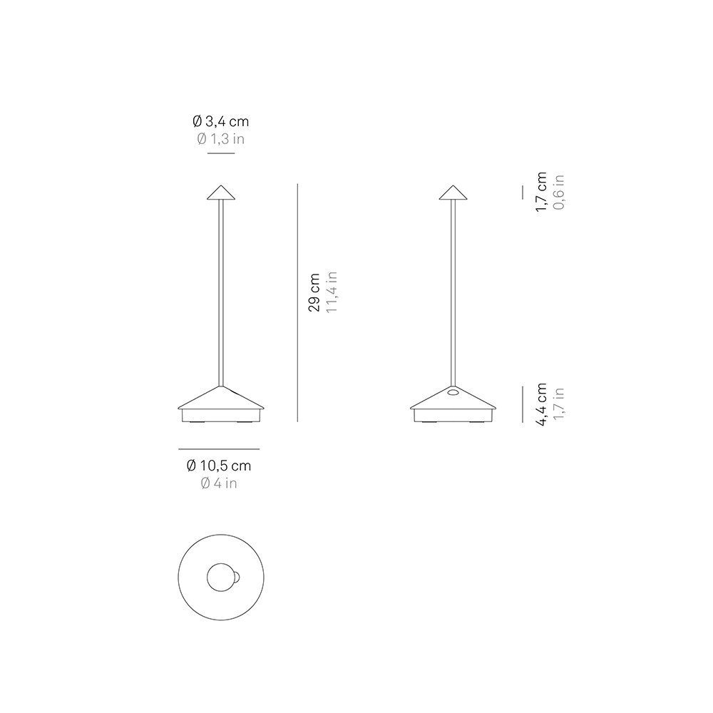 Pina LED Zafferano 54 IP den 2700K geeignet, (gemütlich Für und Version, integriert, Neue (Neutralweiß), geschützt Dunkelgrau LED warmweiß), 3000K fest 2200K Pro: Außenbereich (warmweiß), Innen Tischleuchte