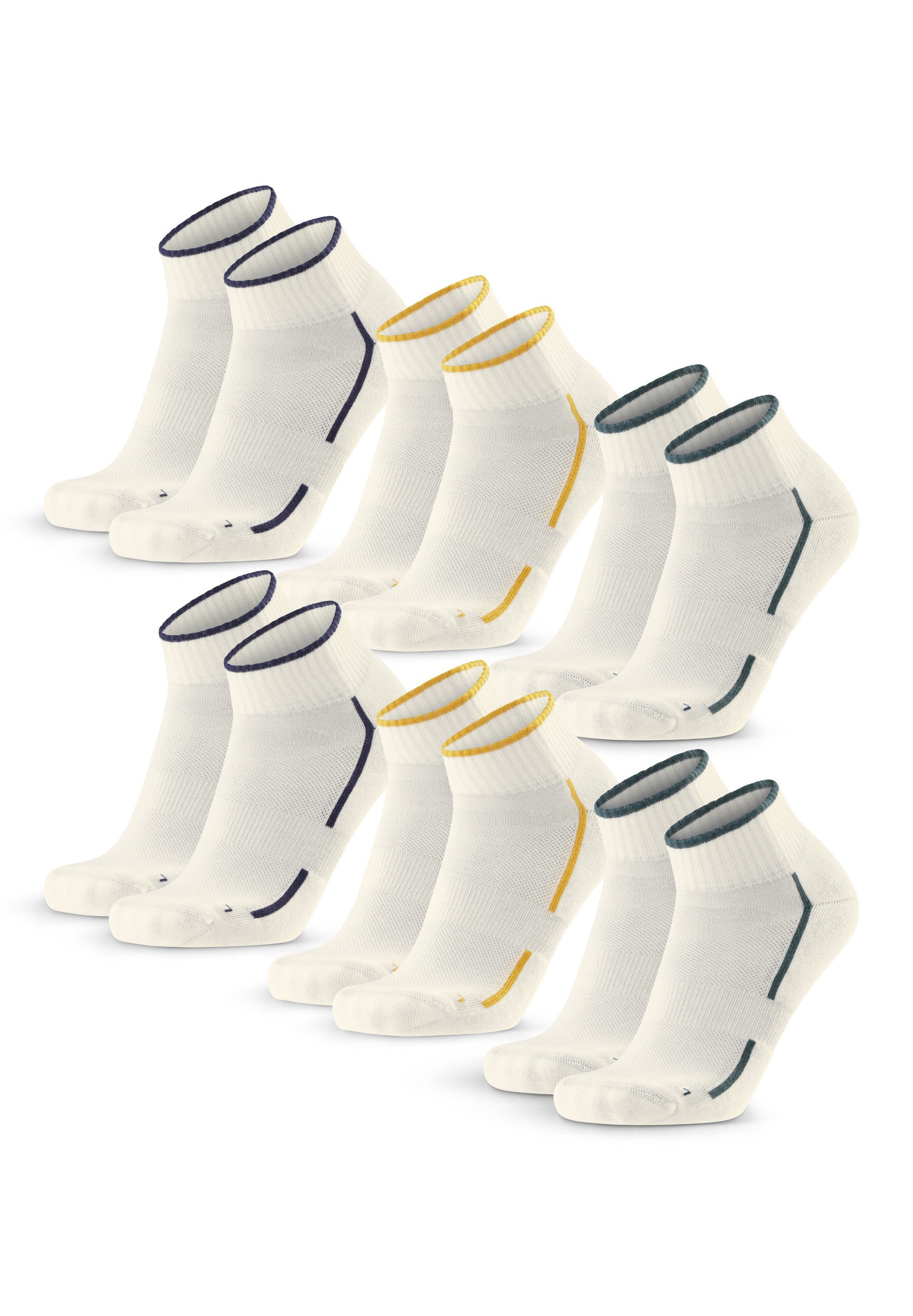 DANISH ENDURANCE Basicsocken Cotton Quarter (6-Paar) Kurze Sportspocken für Fitness & Alltag, Unisex
