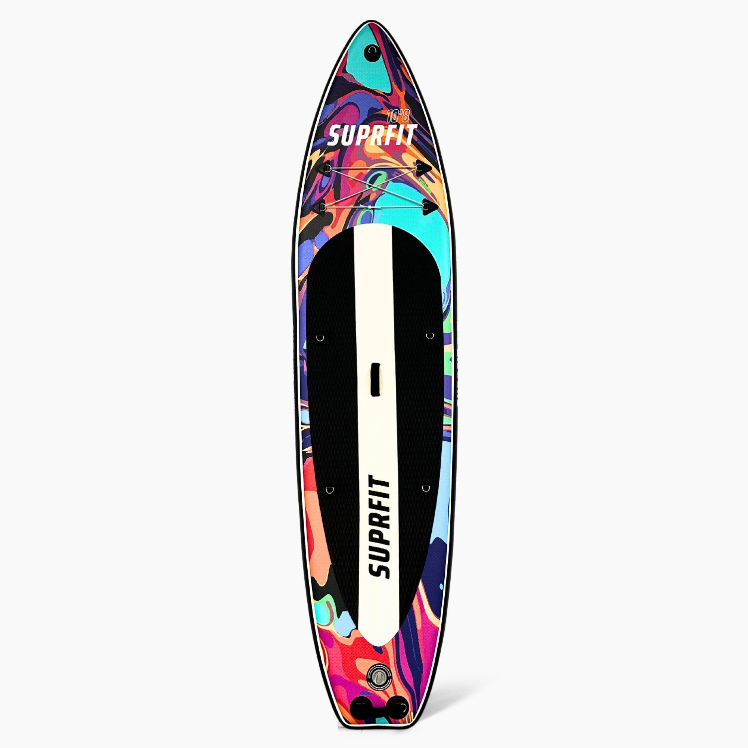 SF SUPRFIT Inflatable SUP-Board Water Marble, Touring, Set inklusive Pumpe, Paddel, Finnen, Rucksack, Leash & Reparaturkit