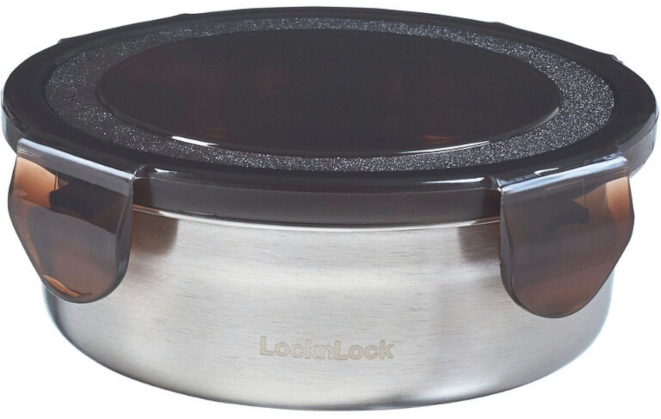 LOCK & LOCK Vorratsdose Edelstahl 270 ml mit schwarzem Deckel, 13 cm, Edelstahl, Kunststoff, (1-tlg) | Vorratsdosen